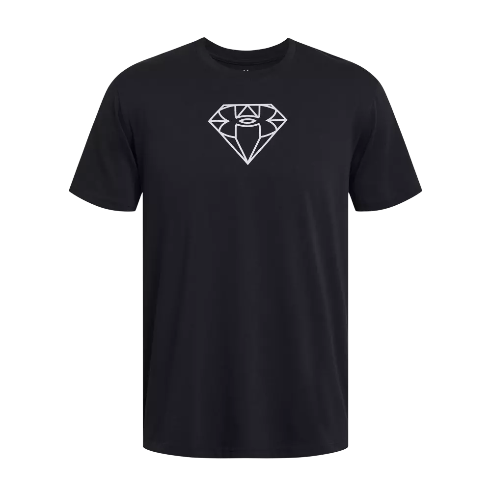Under Armour Men's HW Diamond Tee - BLACK/WHITE
