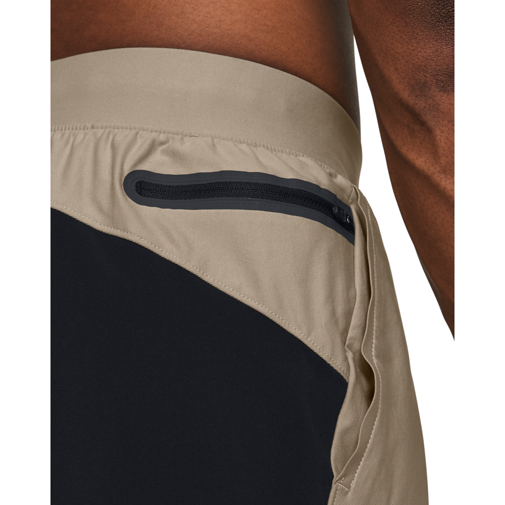 Under Armour Men's Peak Woven Hybrid Shorts - KHAKI/BLACK Thumbnail View 3