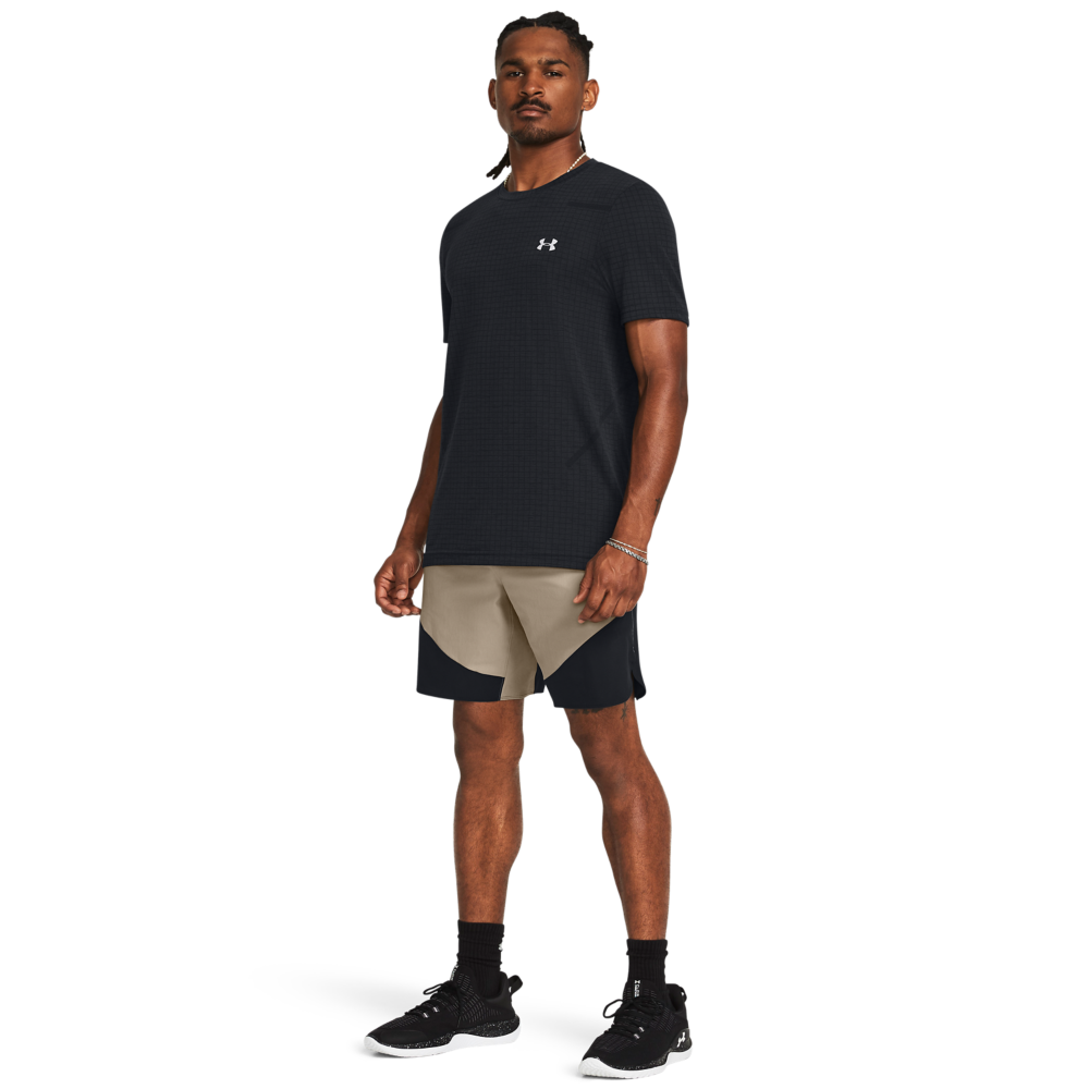 Under Armour Men's Peak Woven Hybrid Shorts - KHAKI/BLACK Thumbnail View 4