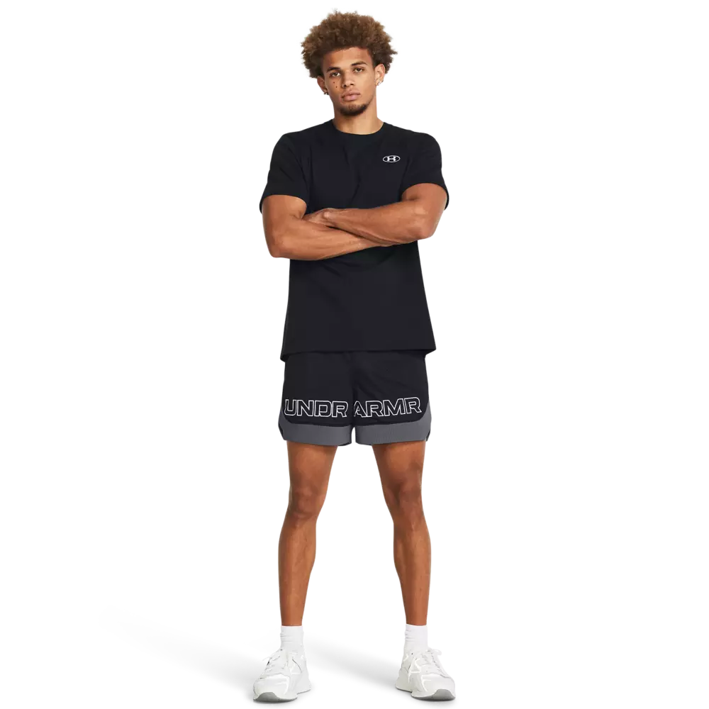 Under Armour Men's Essential Mesh Elevated Shorts - BLACK/WHITE