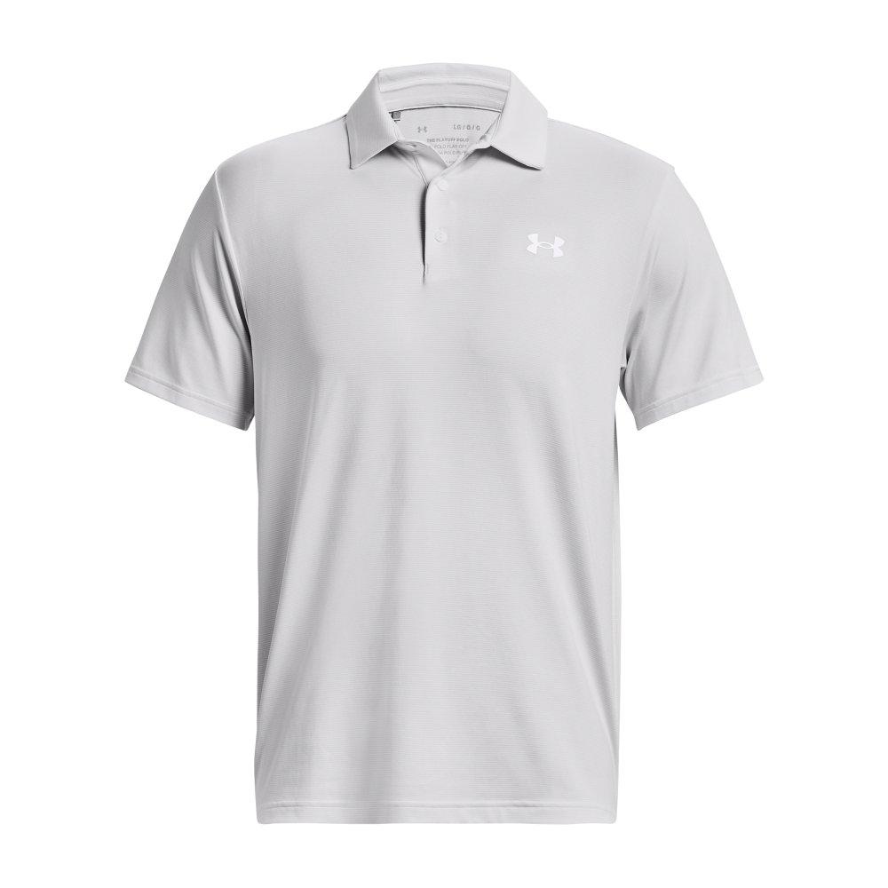 Under Armour Men's Playoff 3.0 Stripe Polo - White - WHITE/GREY Thumbnail View 4