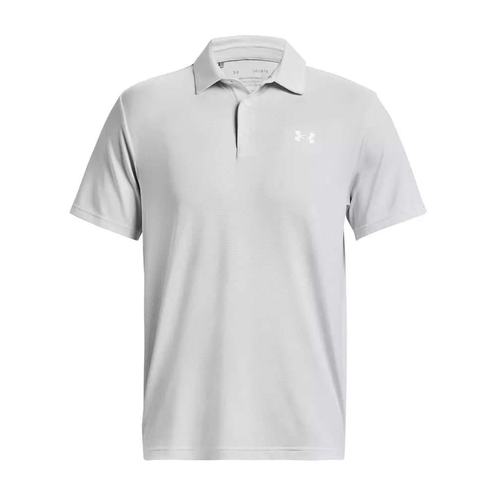 Under Armour Men's Playoff 3.0 Stripe Polo - White - WHITE/GREY