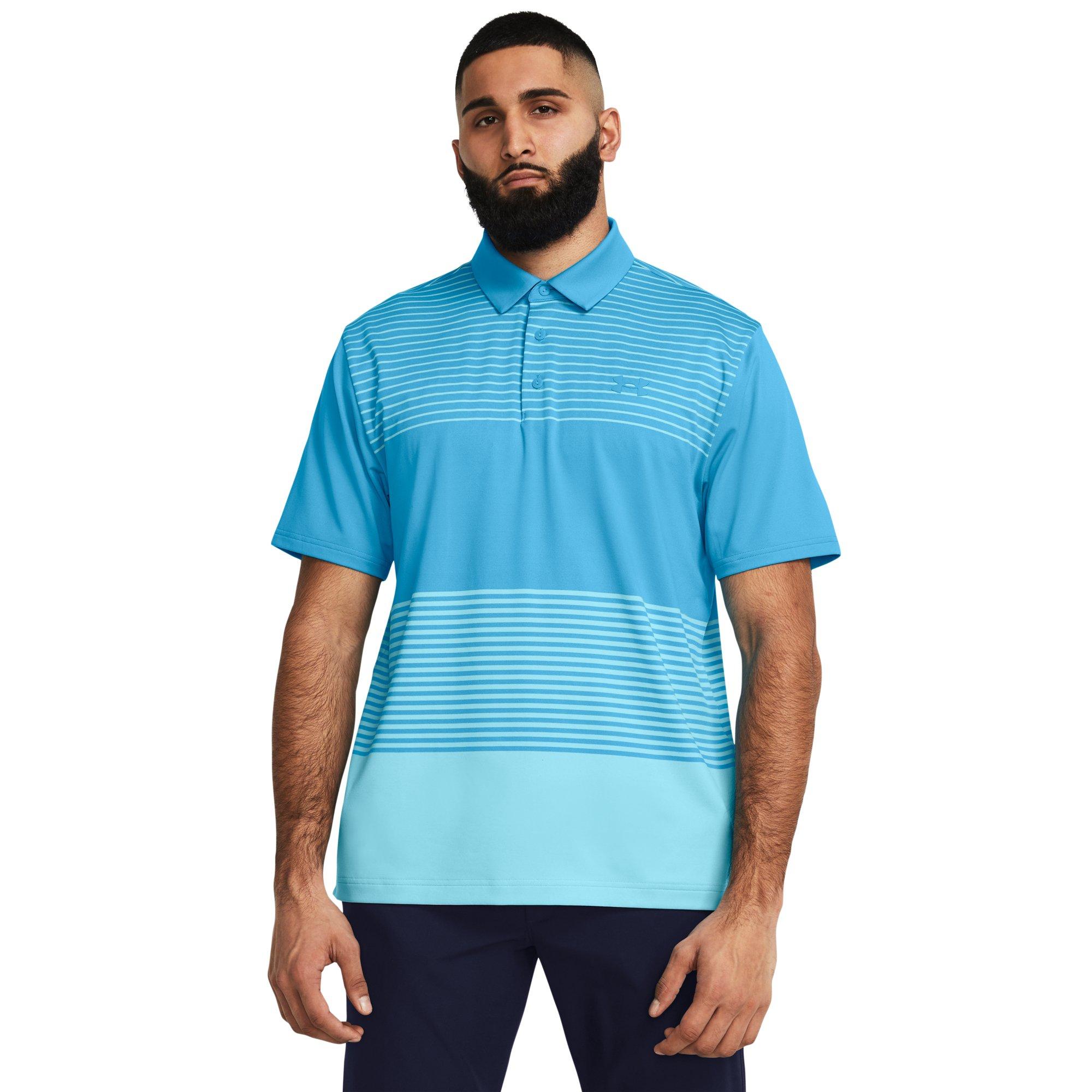 Under Armour Men's Playoff 3.0 Stripe Polo - BLUE Thumbnail View 1