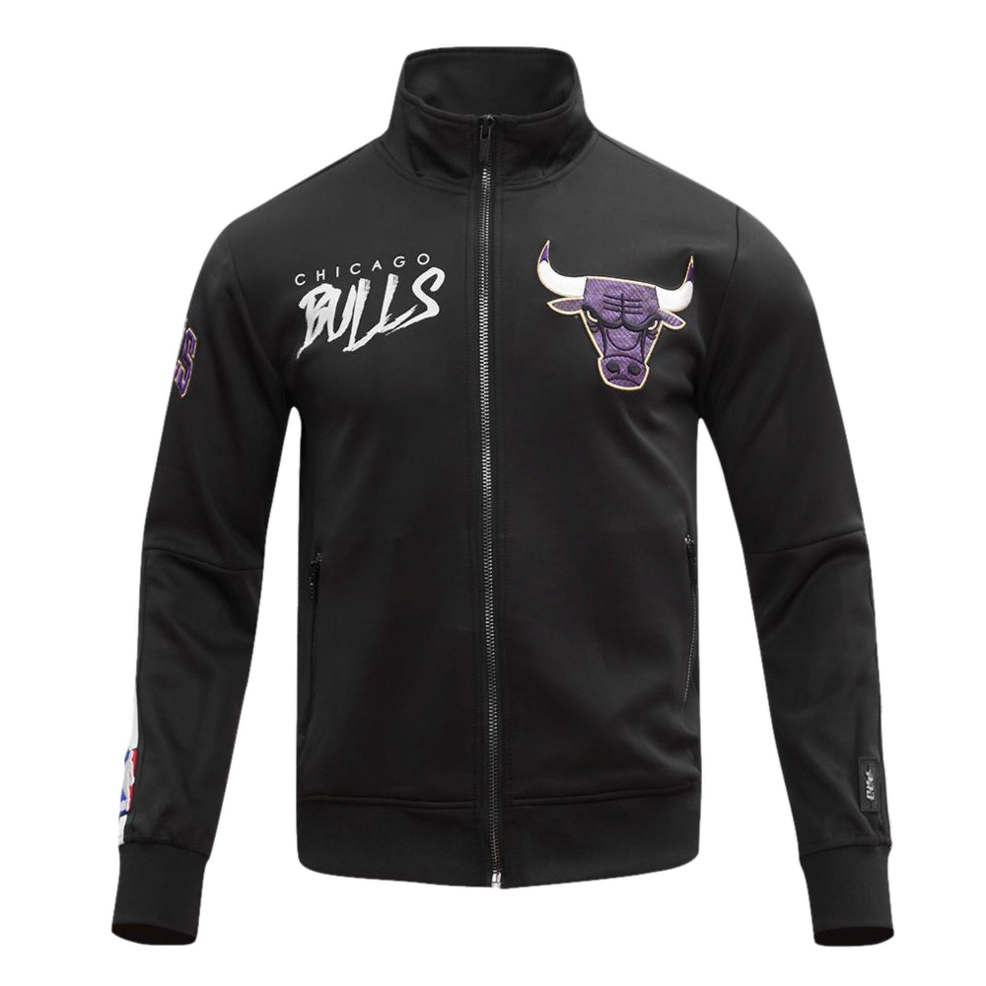 Pro Standard Men's Chicago Bulls AJ Retro 12 "Field Purple" Track Jacket - BLACK Thumbnail View 1