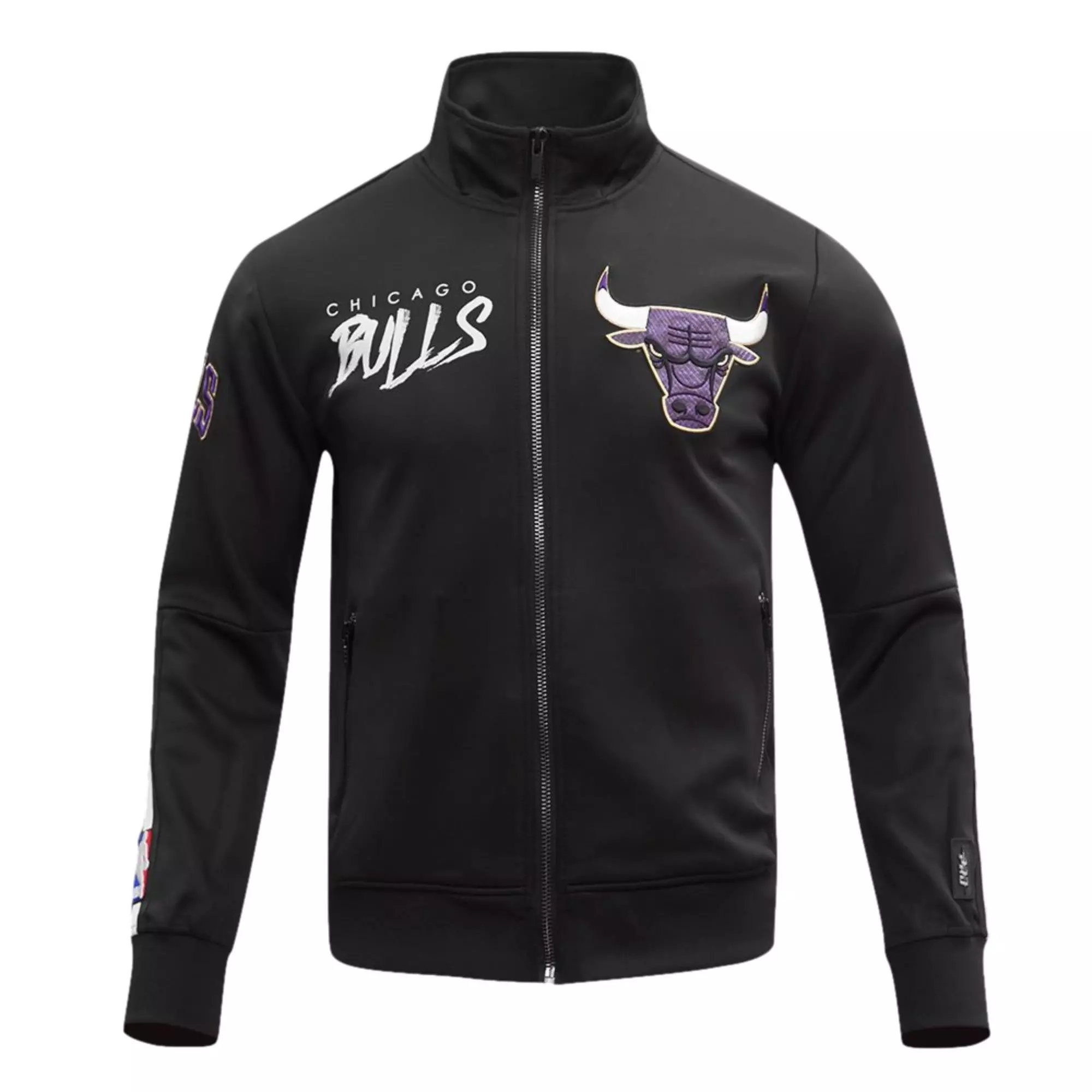 Pro Standard Men's Chicago Bulls AJ Retro 12 "Field Purple" Track Jacket - BLACK