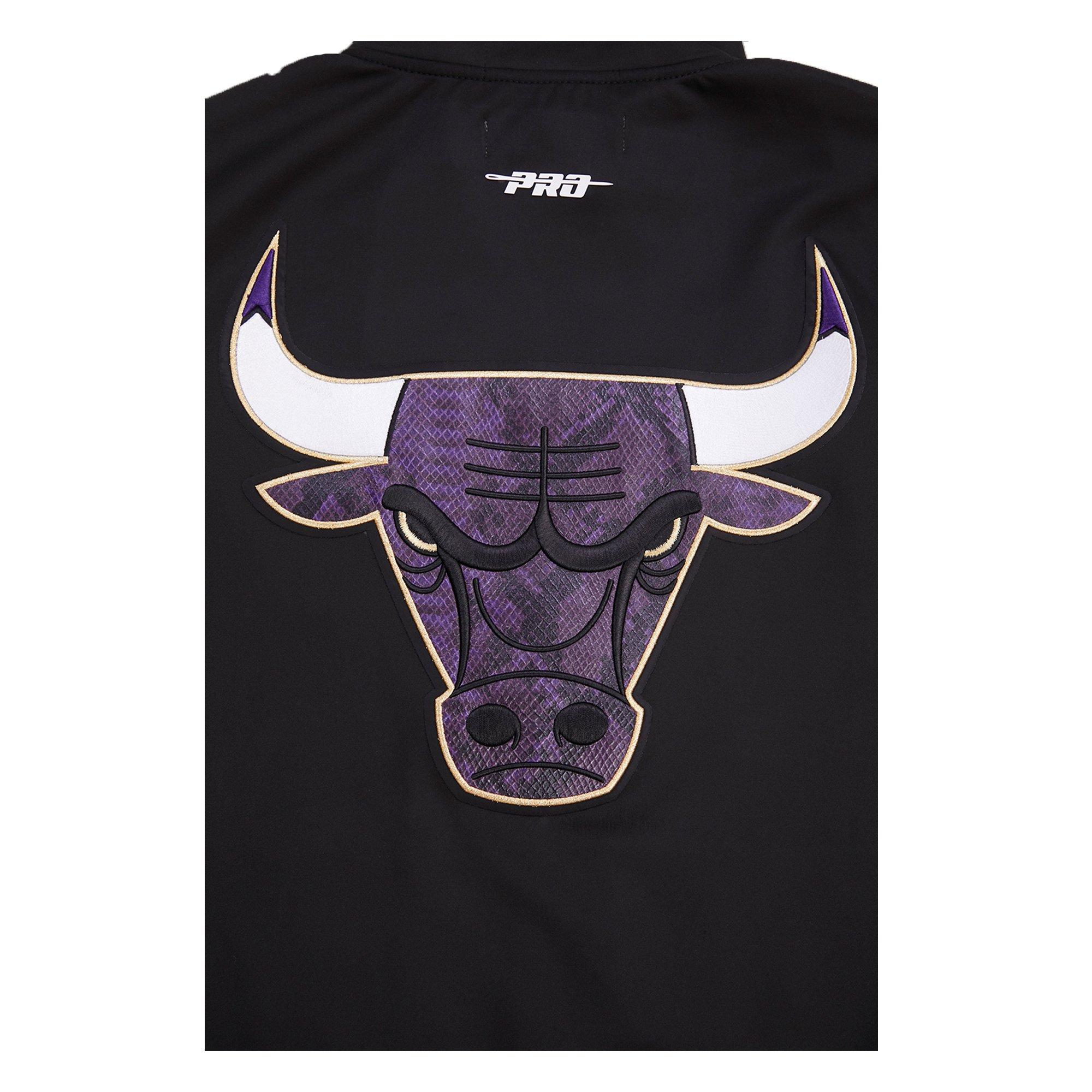 Pro Standard Men's Chicago Bulls AJ Retro 12 "Field Purple" Track Jacket - BLACK Thumbnail View 3