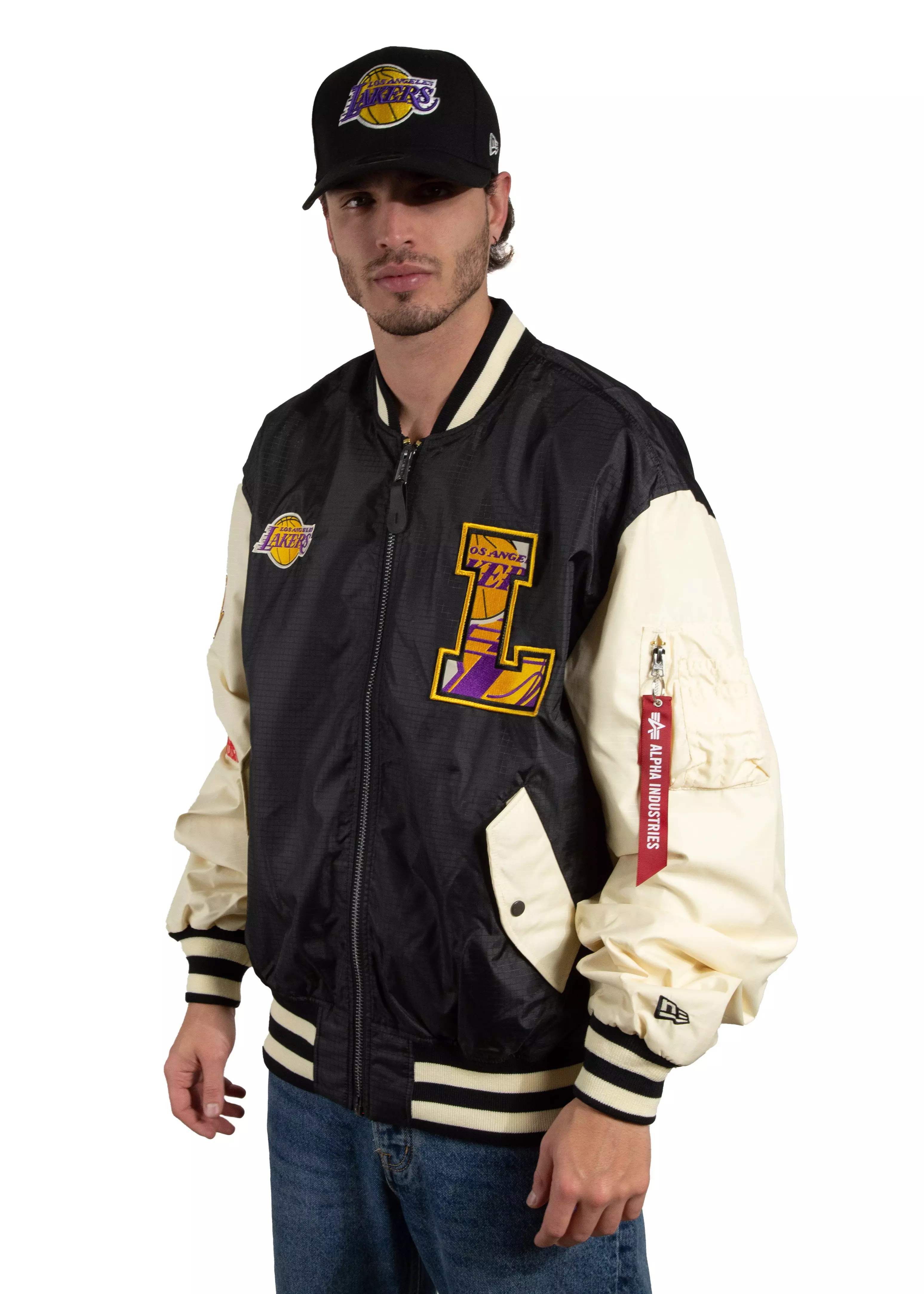 New Era Men's Los Angeles Lakers '23 Alpha Industries Reversible Jacket - BLACK