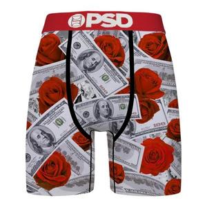 PSD Mens Floral Past Time Flowers Hibiscus Urban Athletic Boxer Briefs  Small Underwear - E11911058-BLK-S