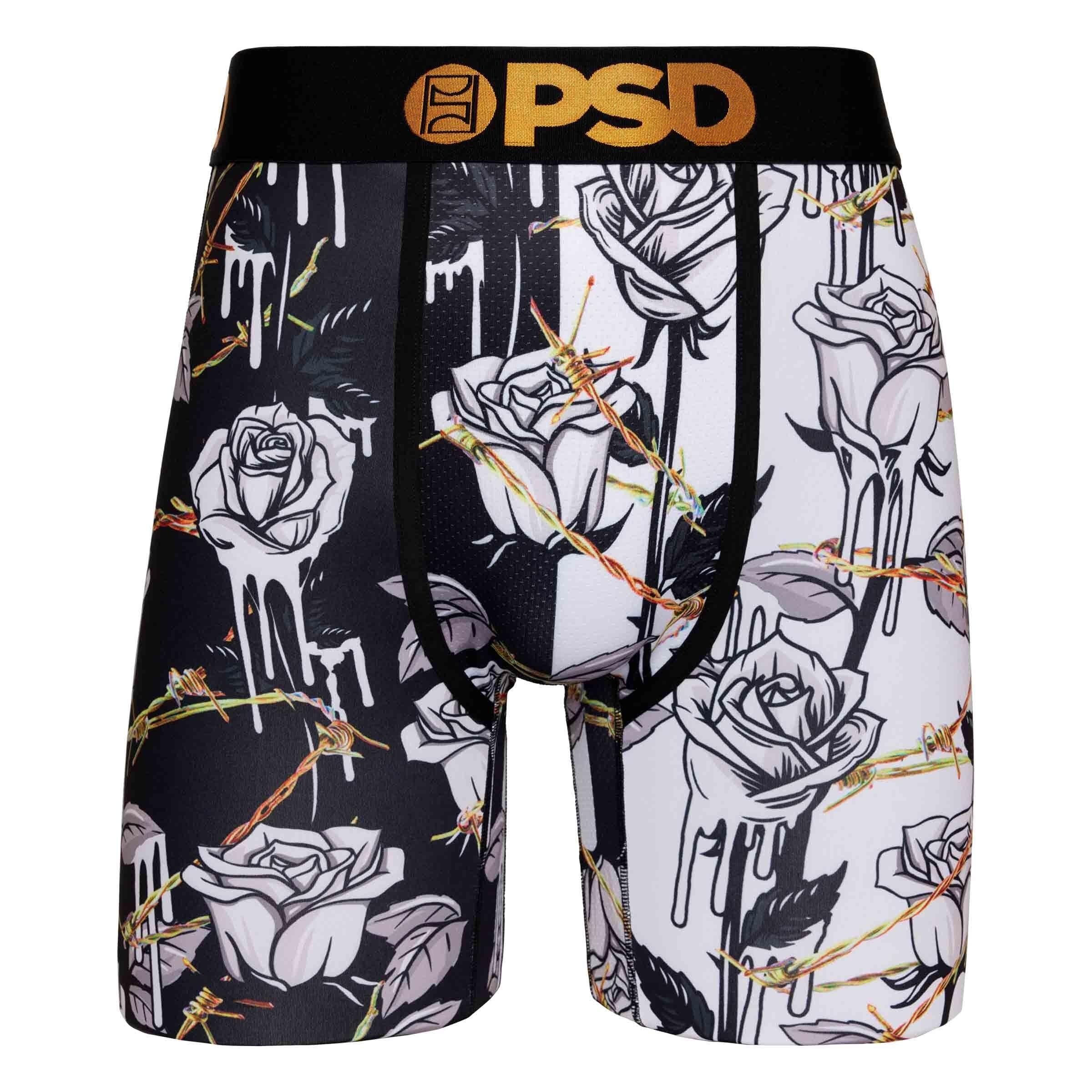 PSD Men's Single Roses Underwear - BLACK/GOLD Thumbnail View 1