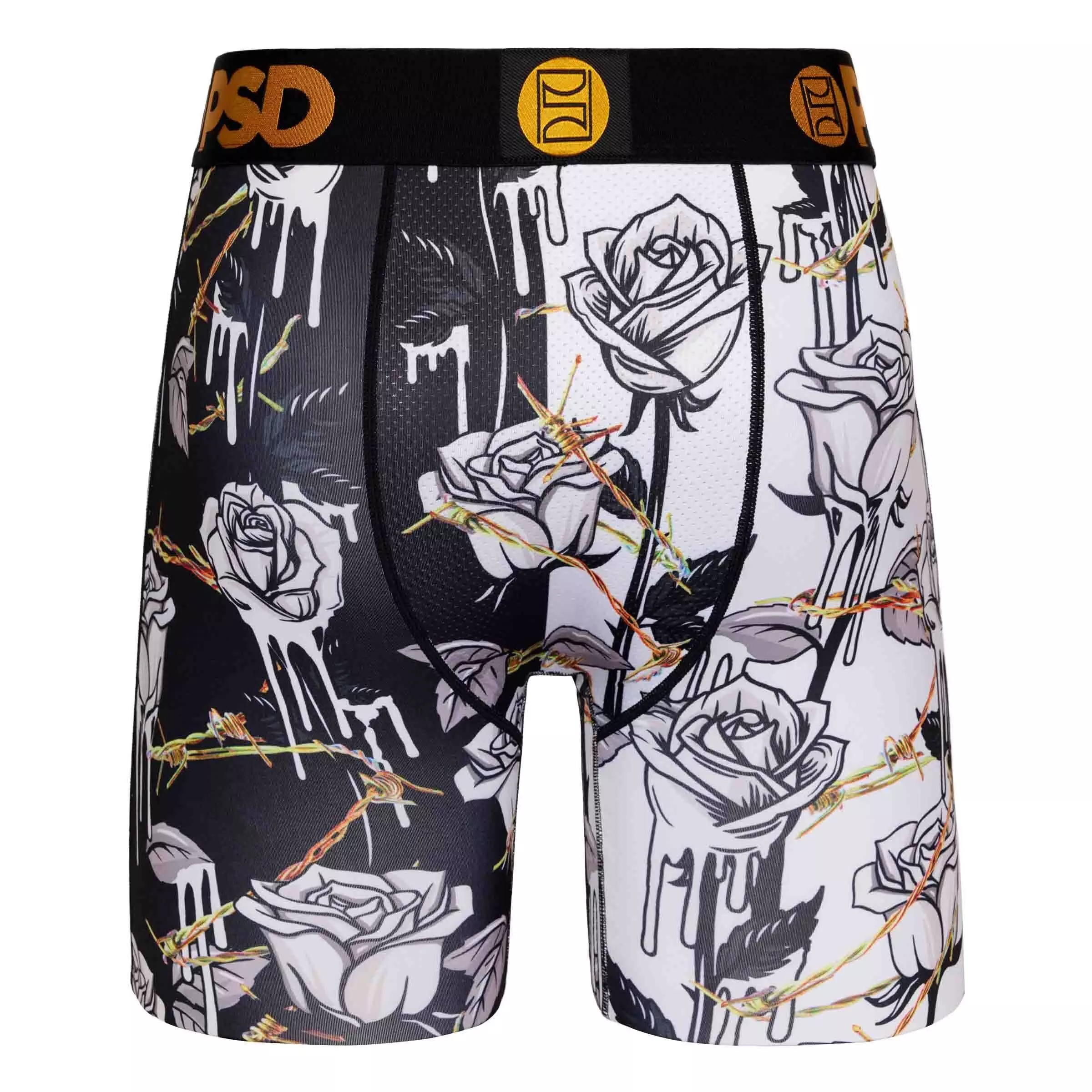 PSD Men's Single Roses Underwear - BLACK/GOLD