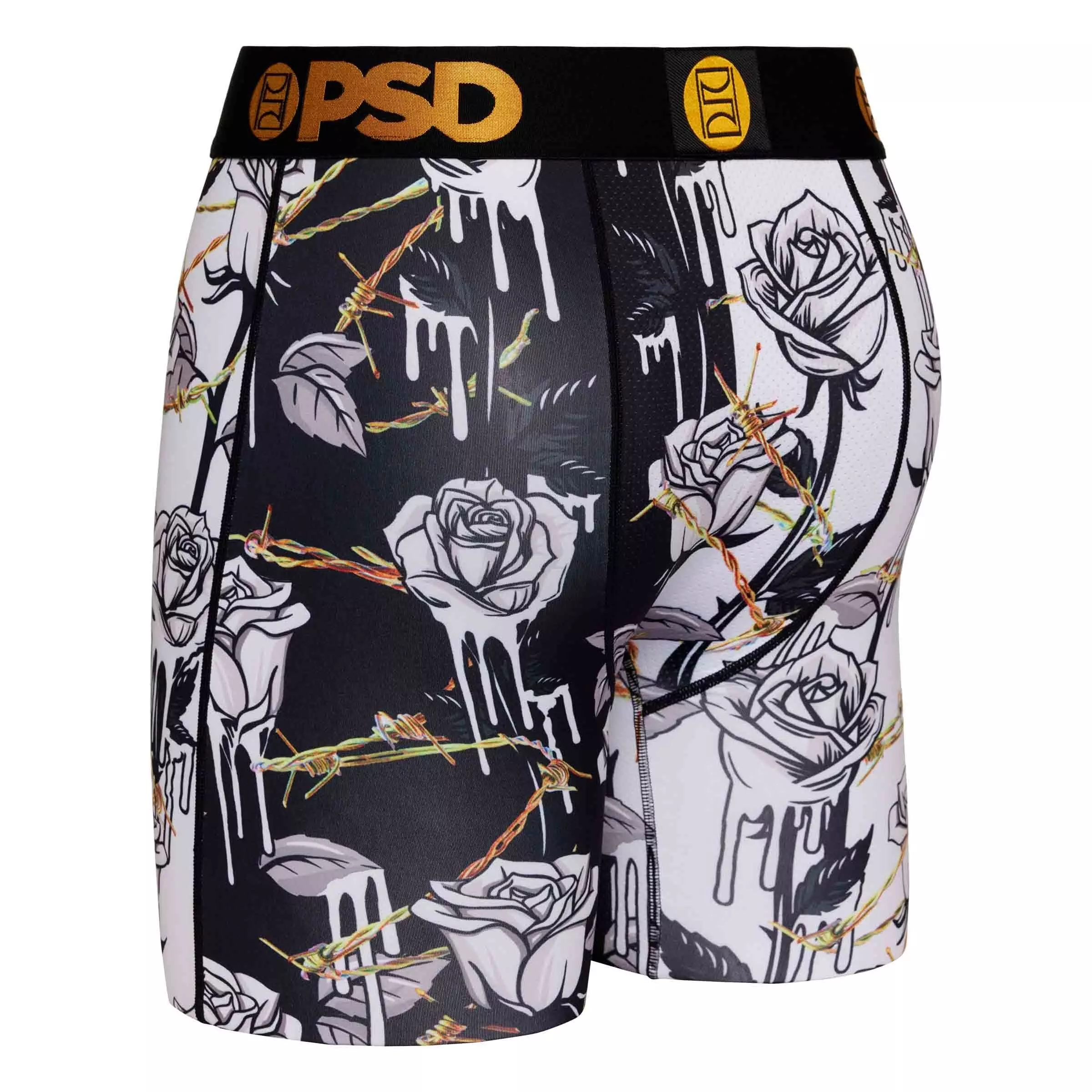 PSD Men's Single Roses Underwear - BLACK/GOLD