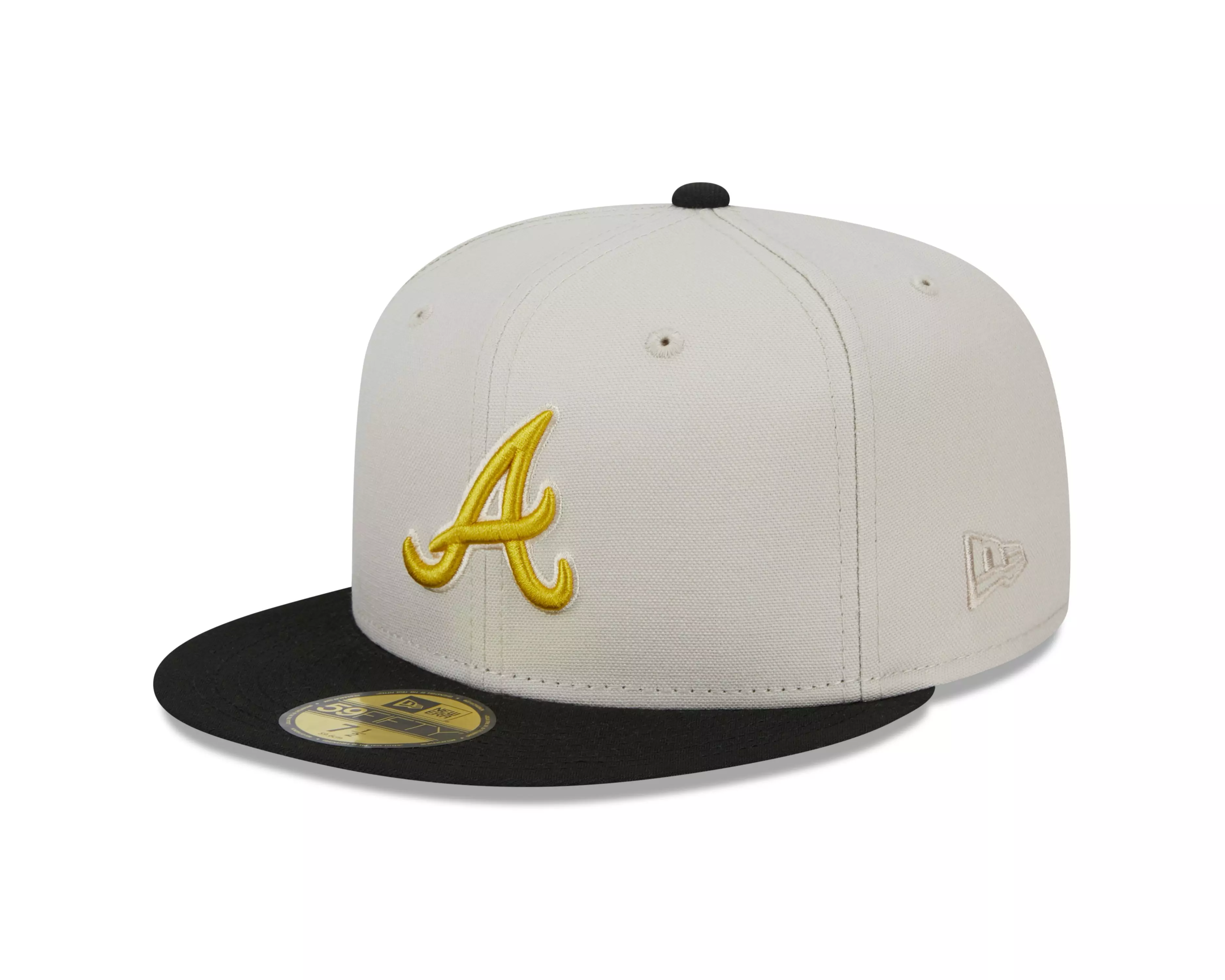 New Era Atlanta Braves Two-Tone Stone 59FIFTY Fitted Hat-Cream - CREAM