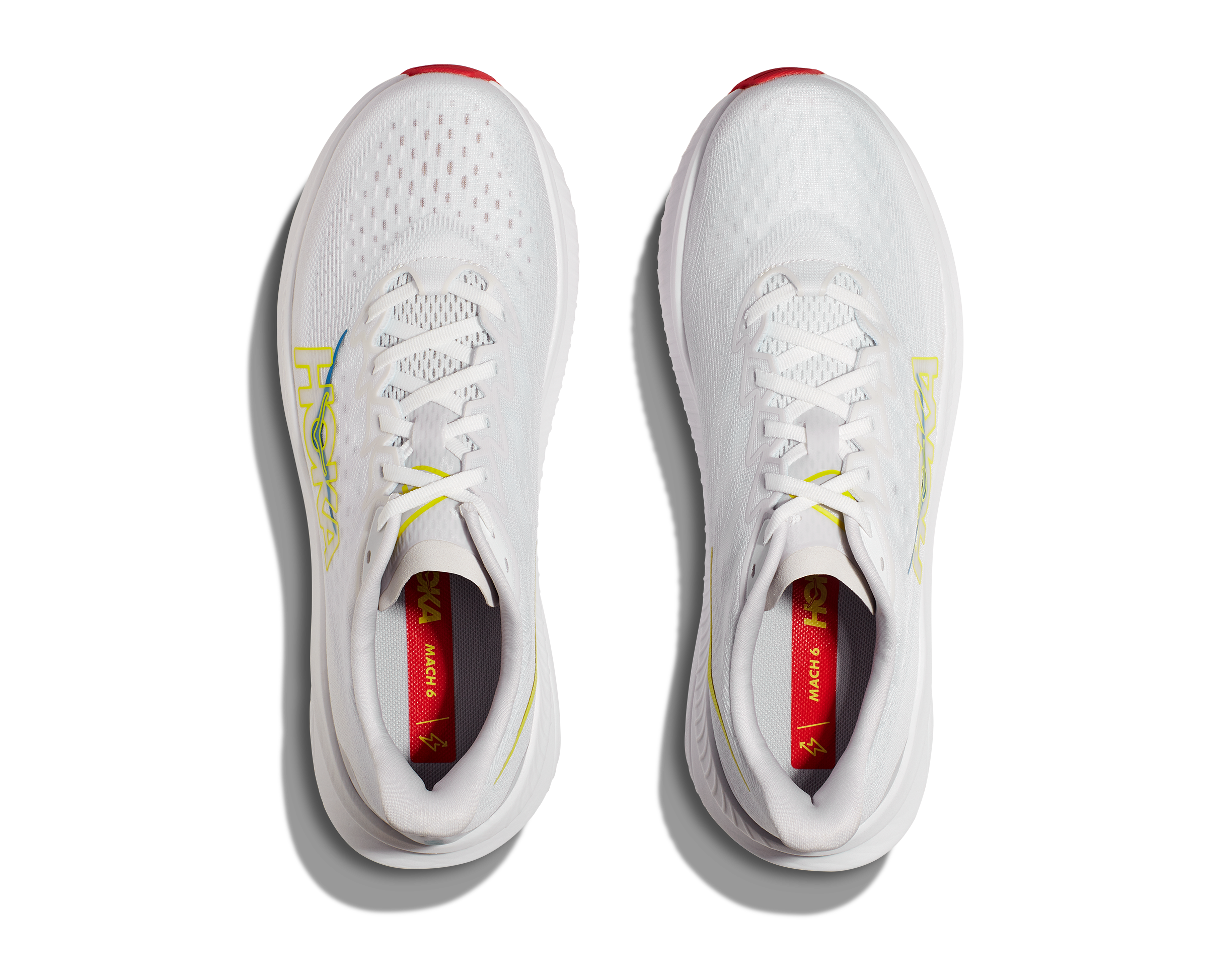 Hoka Mach 6 "White/Nimbus Cloud" Men's Running Shoe - WHITE Thumbnail View 3