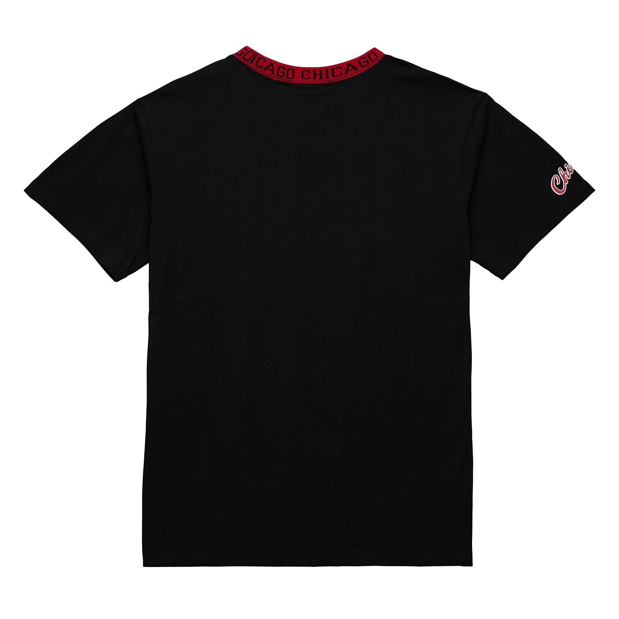 Mitchell & Ness Jacquard Ringer Short Sleeve Vintage Chicago Bulls Men's Black T-Shirt