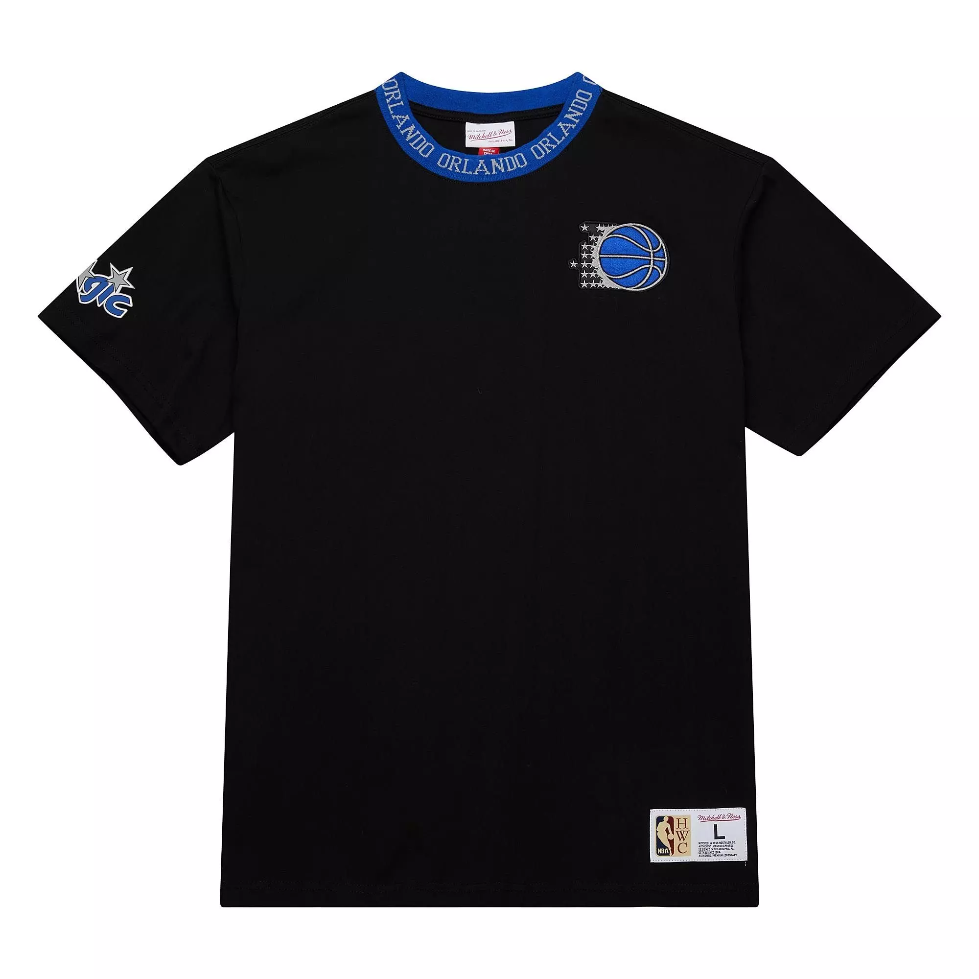 Mitchell & Ness Men's Jacquard Ringer Short Sleeve Vintage Orlando Magic T-Shirt  - Black - BLACK