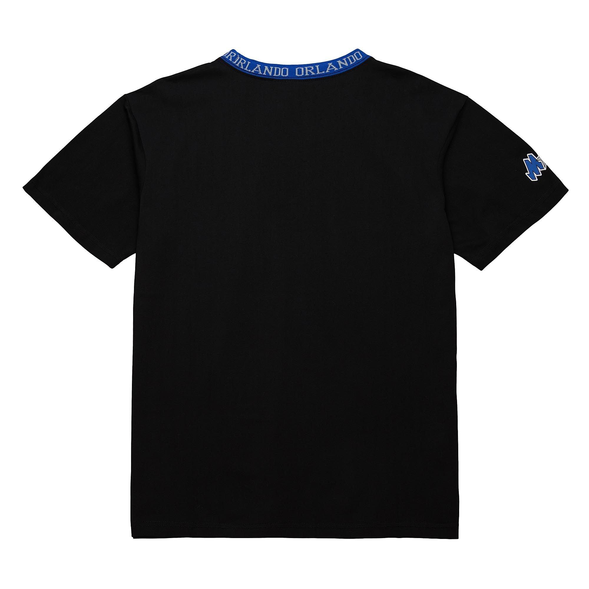 Mitchell & Ness Men's Jacquard Ringer Short Sleeve Vintage Orlando Magic T-Shirt - Black - BLACK Thumbnail View 2