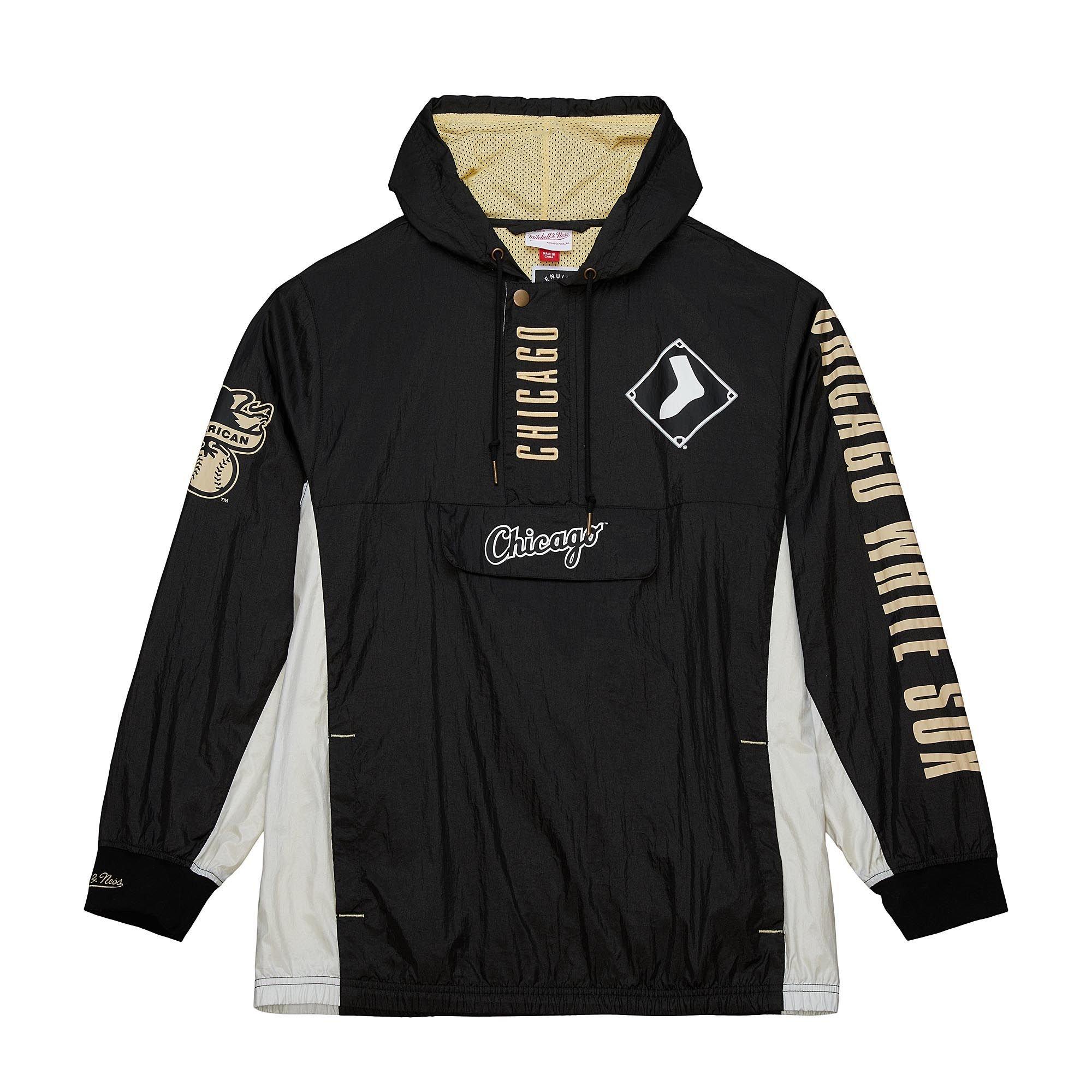 Mitchell & Ness Men's Chicago White Sox OG 2.0 Quarter-Zip Windbreaker - BLACK