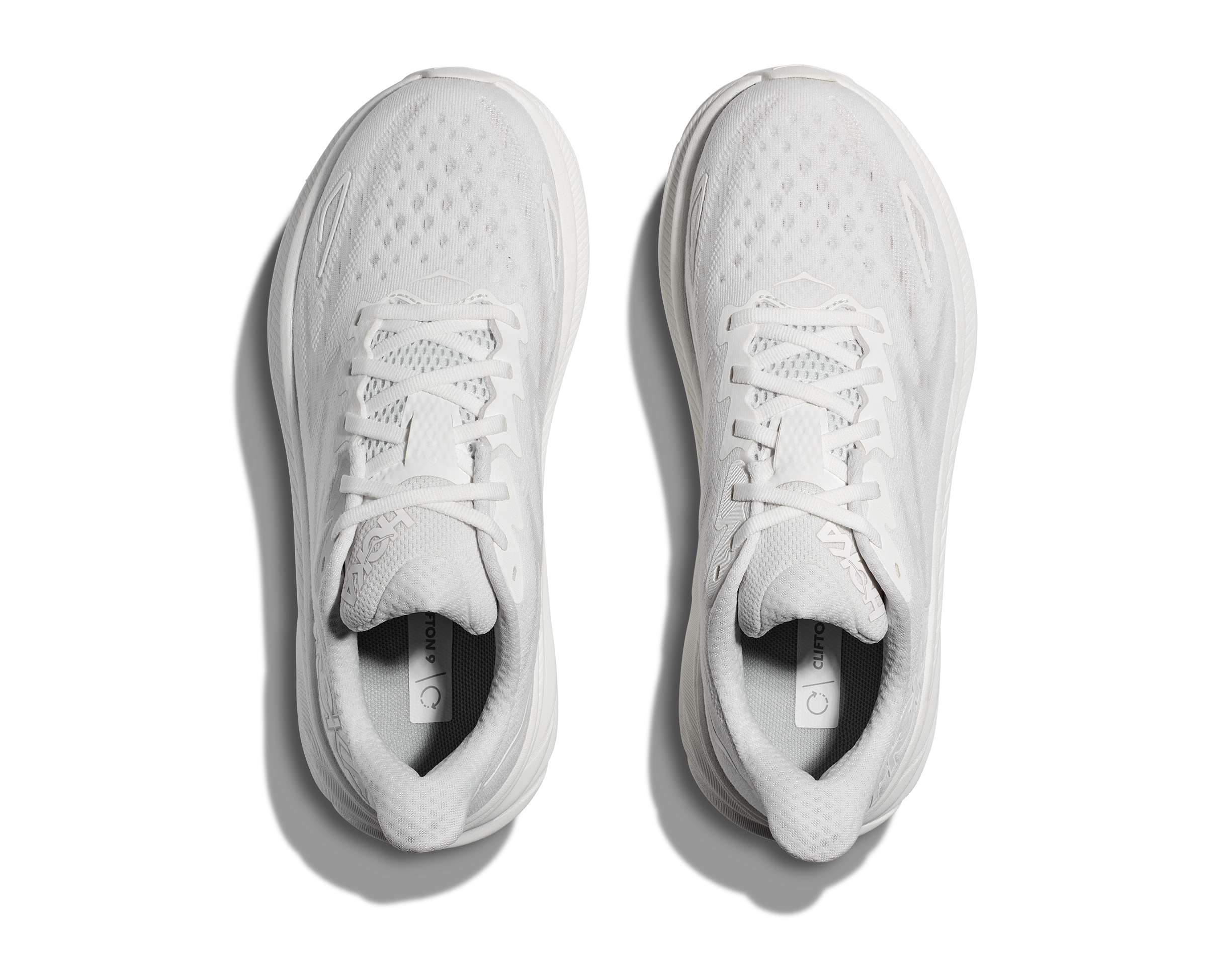 Hoka Clifton 9 "White/White" Women's Running Shoe - WHITE Thumbnail View 3