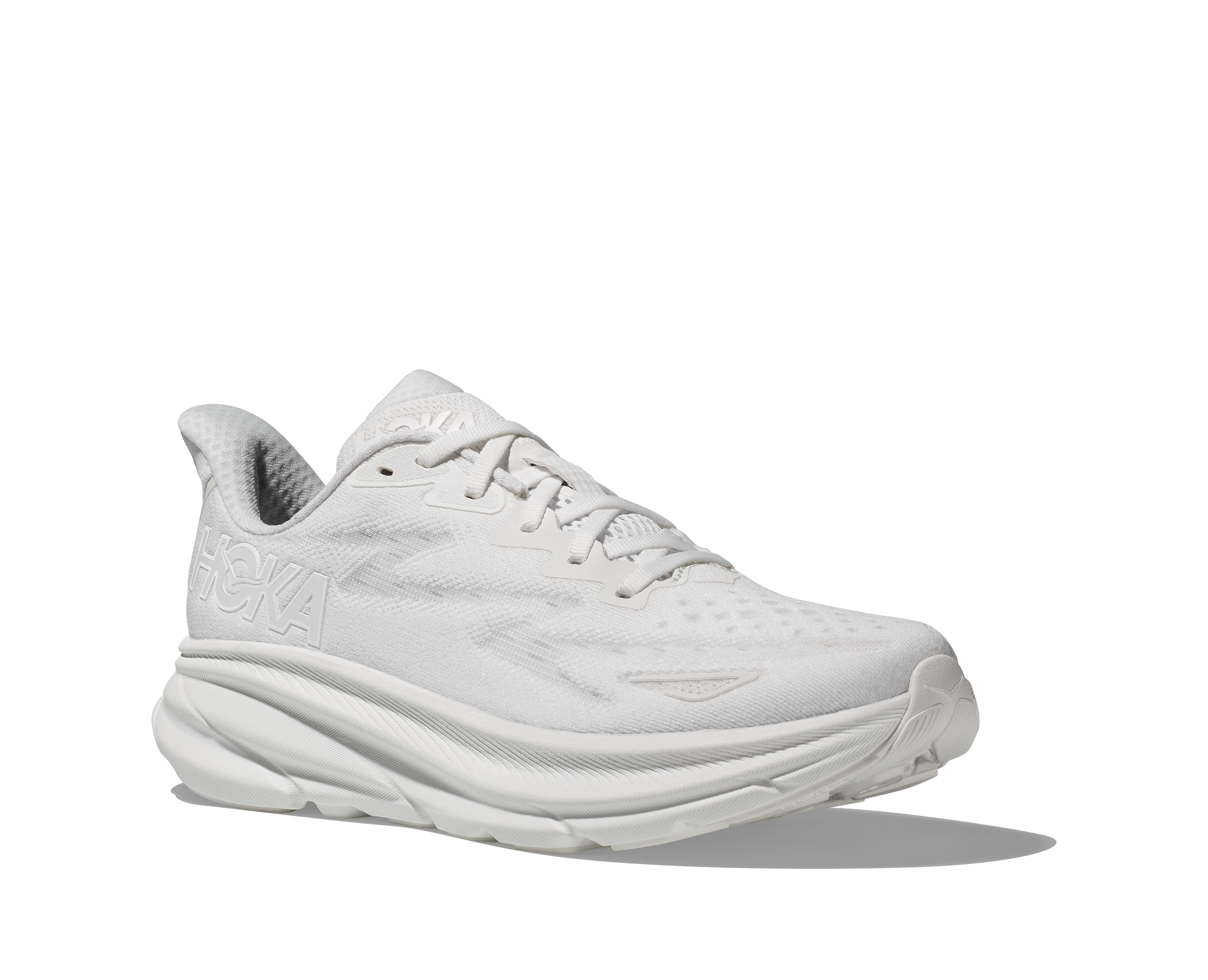 Hoka Clifton 9 "White/White" Women's Running Shoe - WHITE Thumbnail View 7