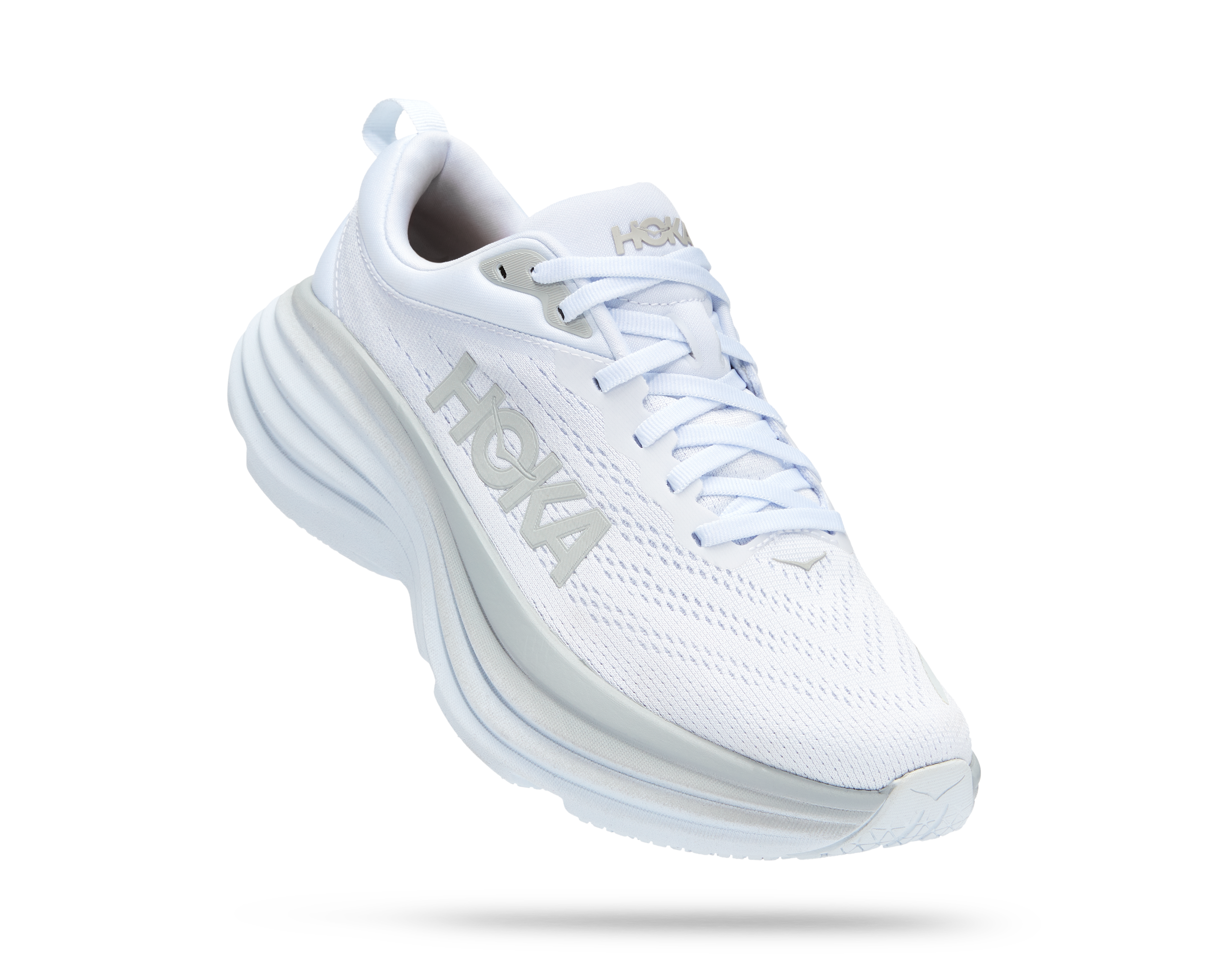 Hoka Bondi 8 "White/White" Women's Running Shoe - WHITE Thumbnail View 3