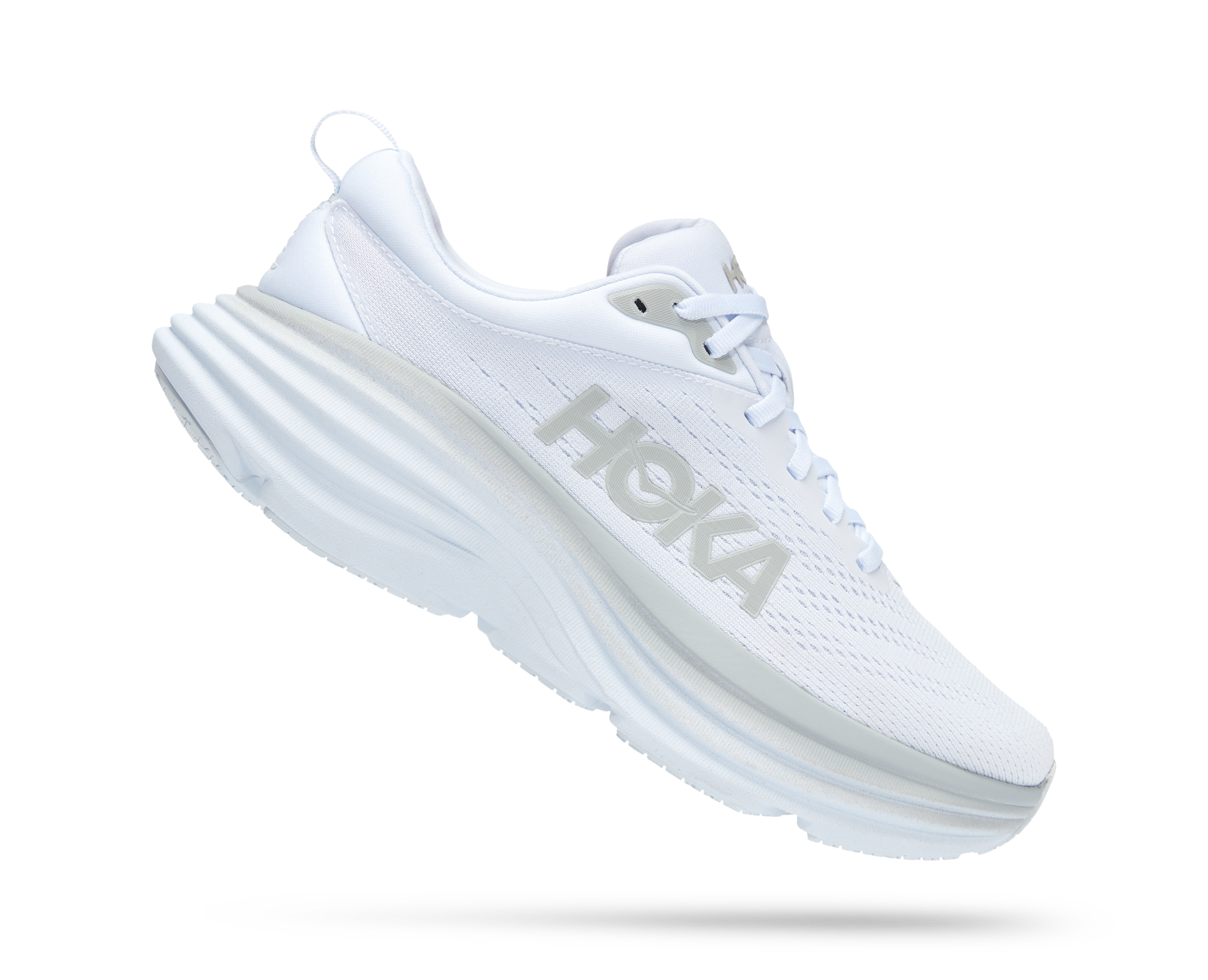 Hoka Bondi 8 "White/White" Women's Running Shoe - WHITE Thumbnail View 4