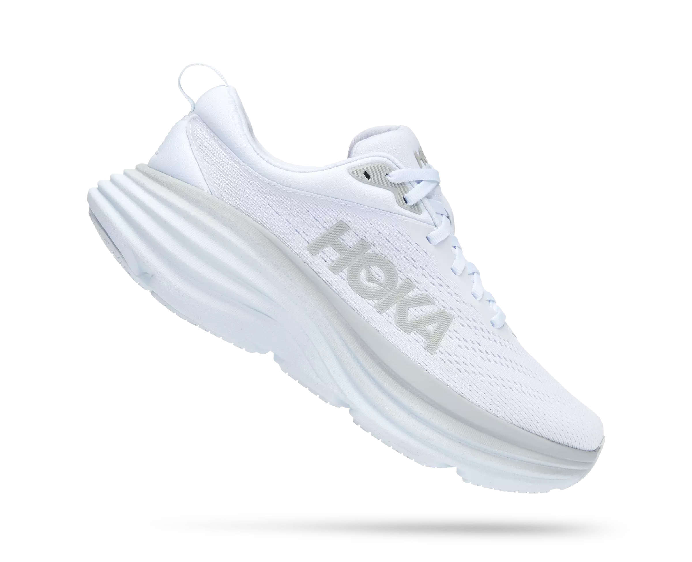 Hoka Bondi 8 "White/White" Women's Running Shoe - WHITE