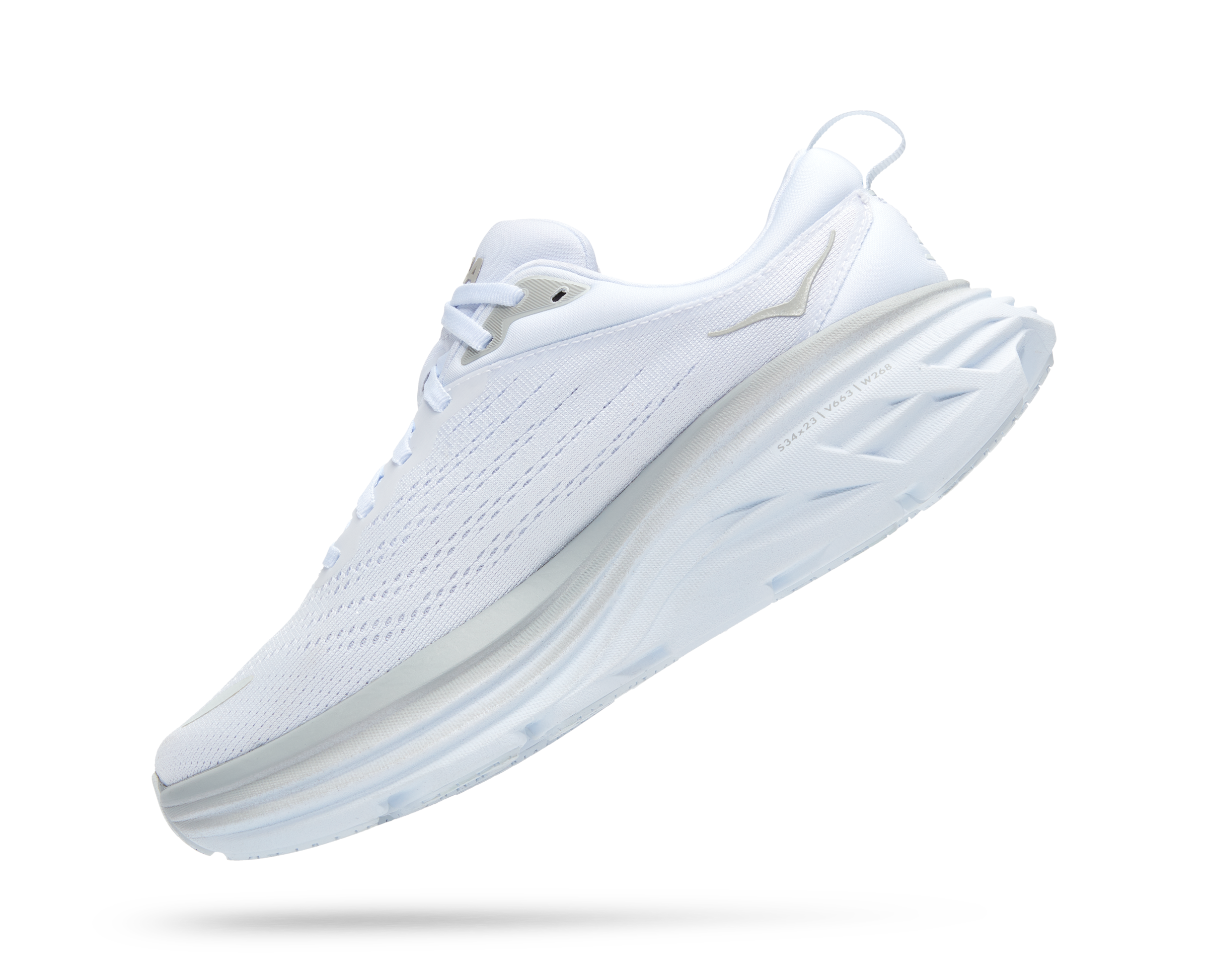 Hoka Bondi 8 "White/White" Women's Running Shoe - WHITE Thumbnail View 6