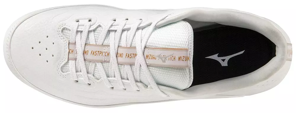 Mizuno Finch Elite 6 TPU "White/Gold" Women's Softball Cleat - WHITE