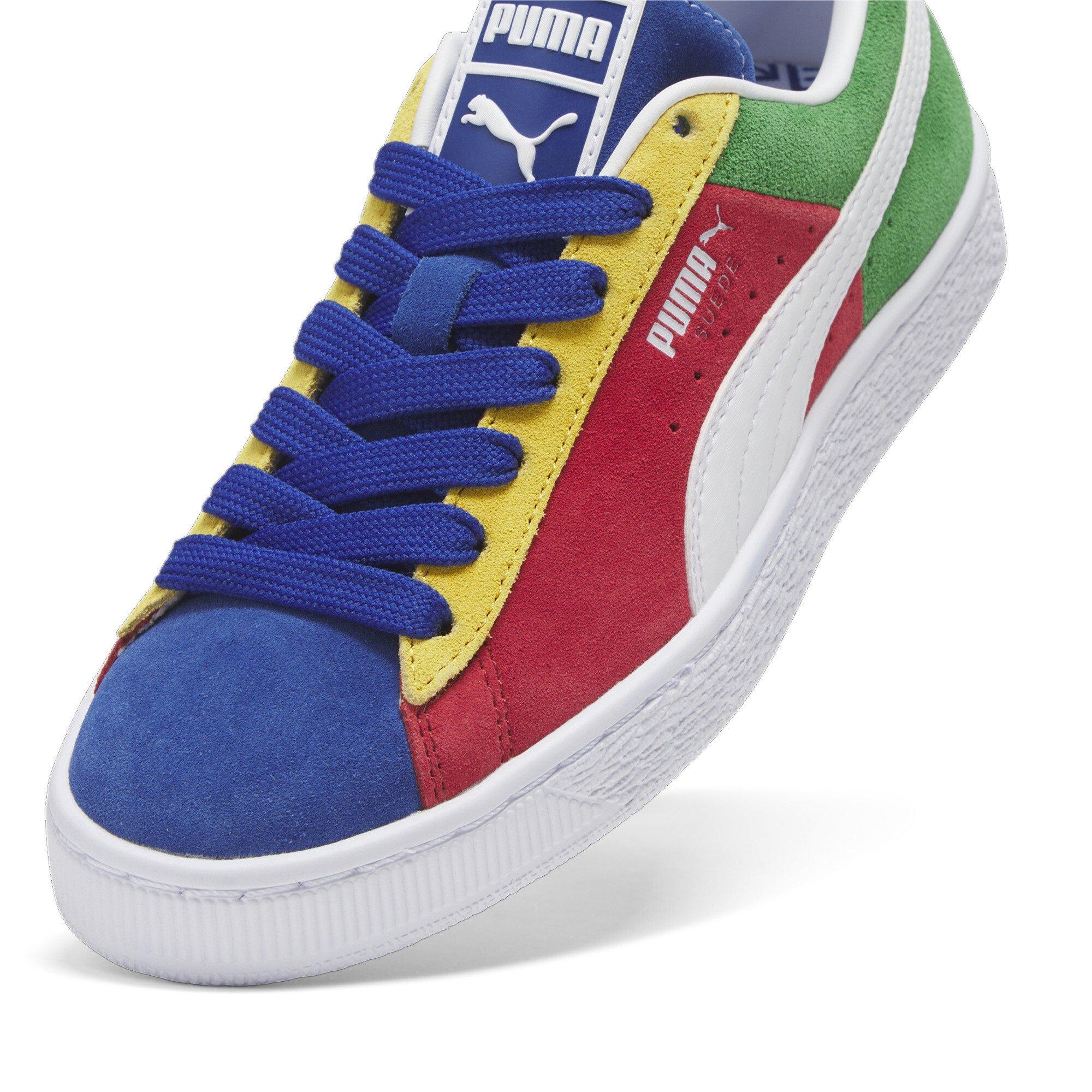 PUMA Suede XXI Primary Grade School Boys' "Red/Green/Blue" Shoe