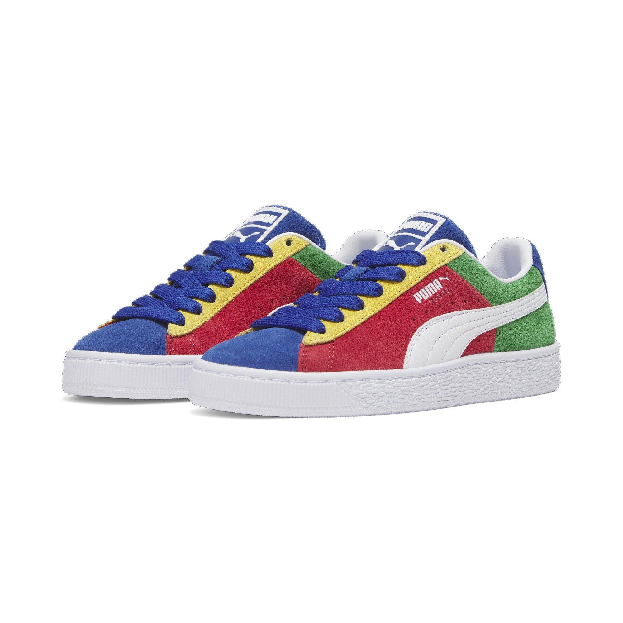 PUMA Suede XXI Primary Grade School Boys' "Red/Green/Blue" Shoe