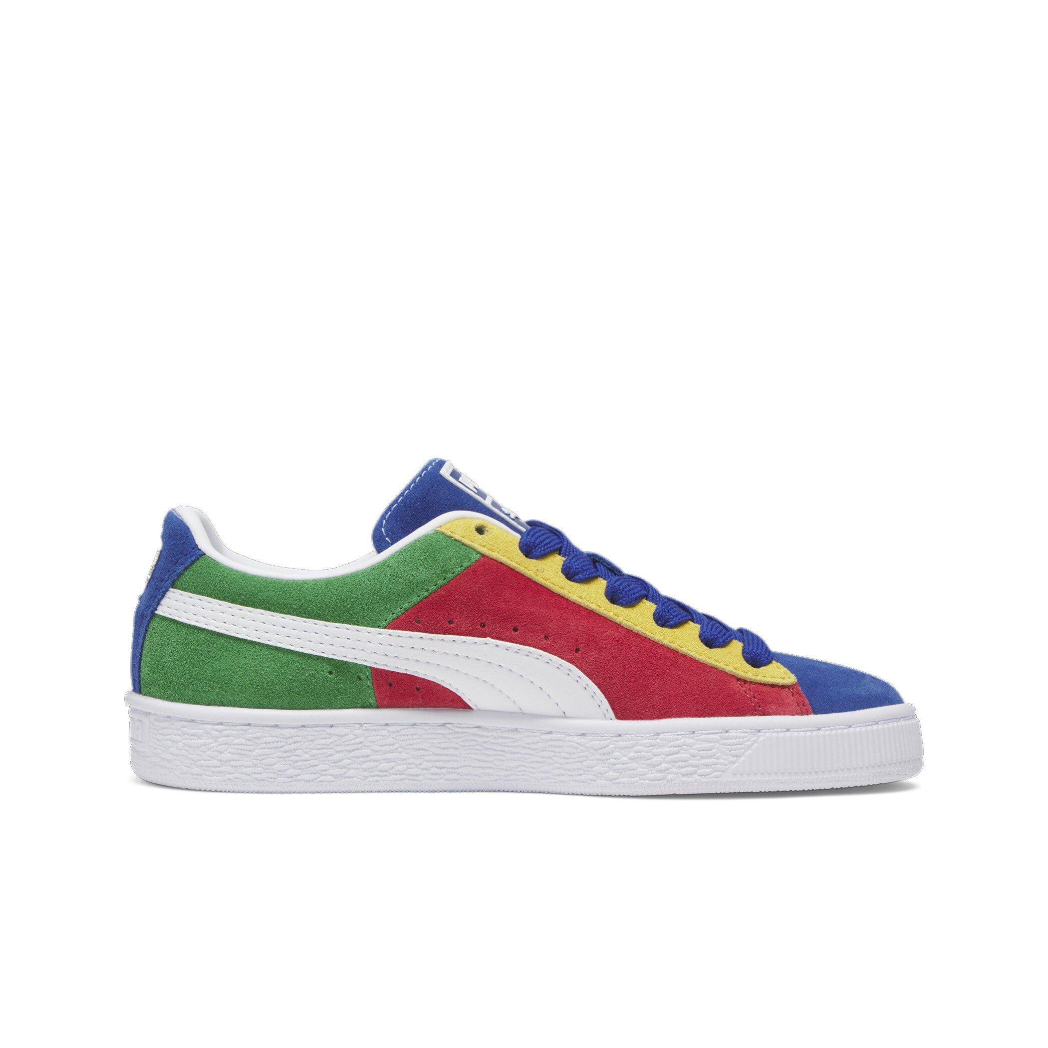 PUMA Suede XXI Primary Grade School Boys' "Red/Green/Blue" Shoe