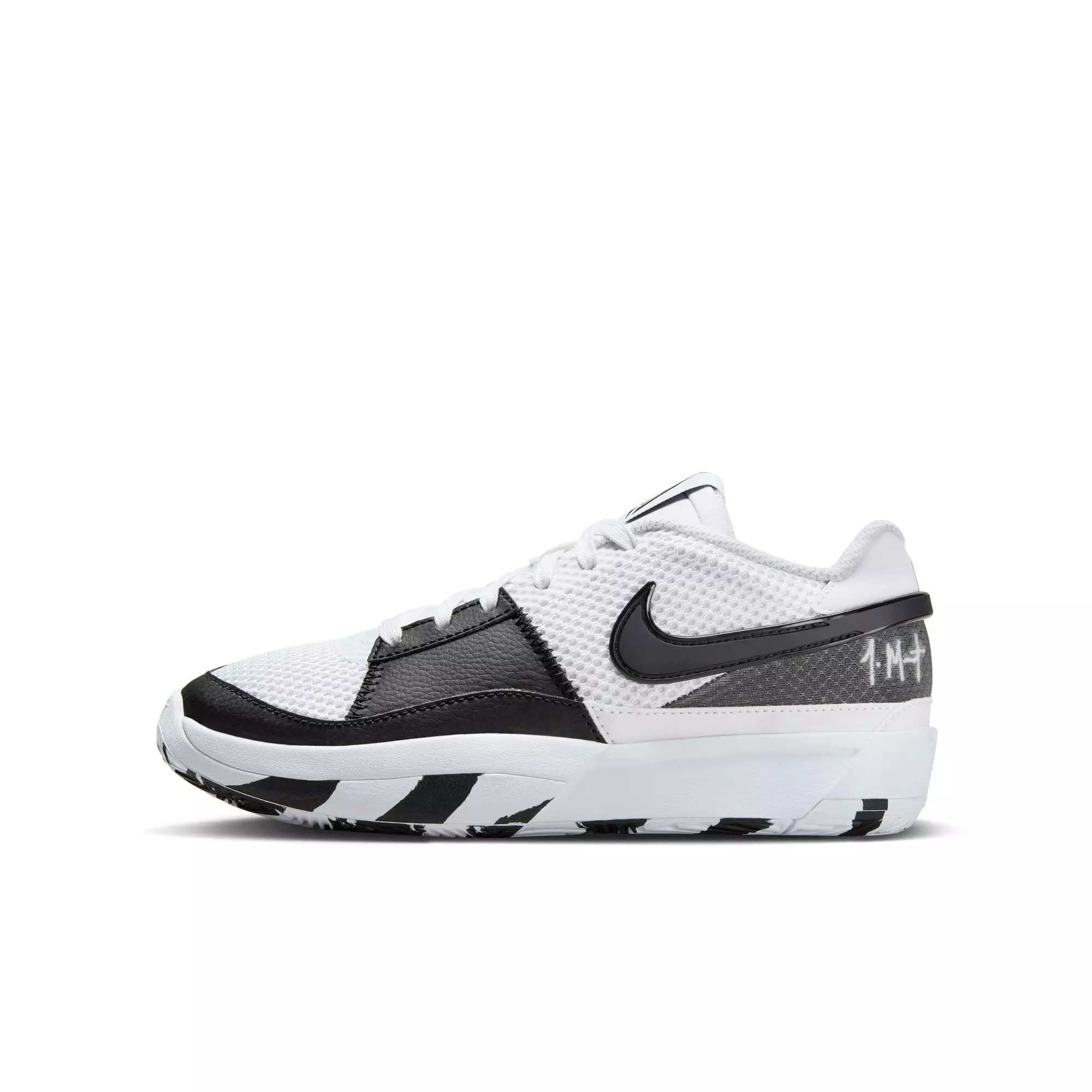Nike Ja 1 "White/Black" Grade School Basketball Shoe - WHITE/BLACK