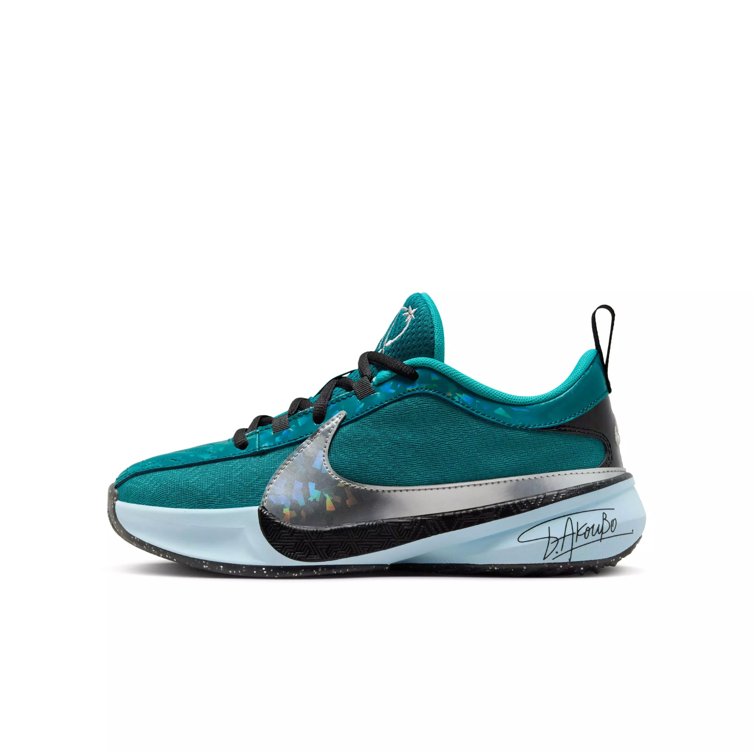 Nike Freak 5 "ASW" Grade School Kids' Basketball Shoe - GEODE TEAL/METALLIC SILVER/BLACK