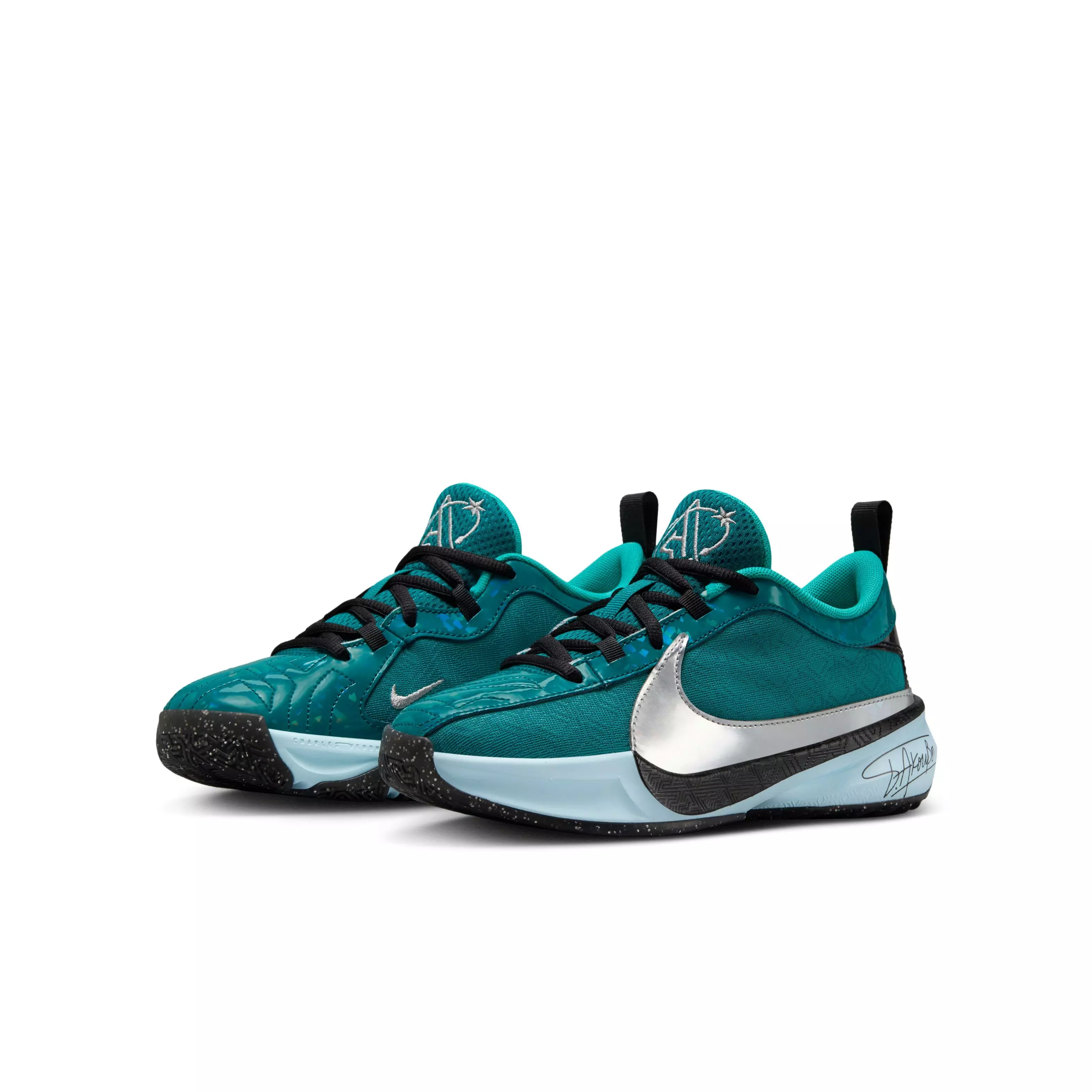 Nike Freak 5 "ASW" Grade School Kids' Basketball Shoe - GEODE TEAL/METALLIC SILVER/BLACK
