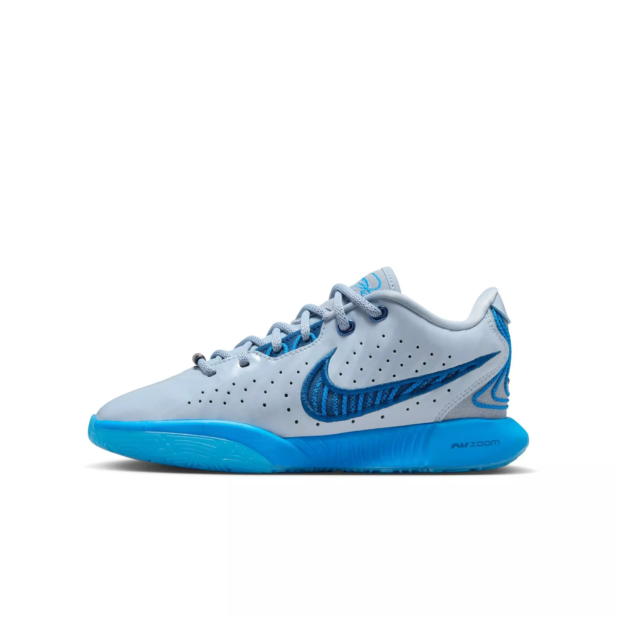 Nike LeBron XXI "Lt Armory Blue/Court Blue/Blue Hero" Grade School Boys' Basketball Shoe - BLUE/GREY