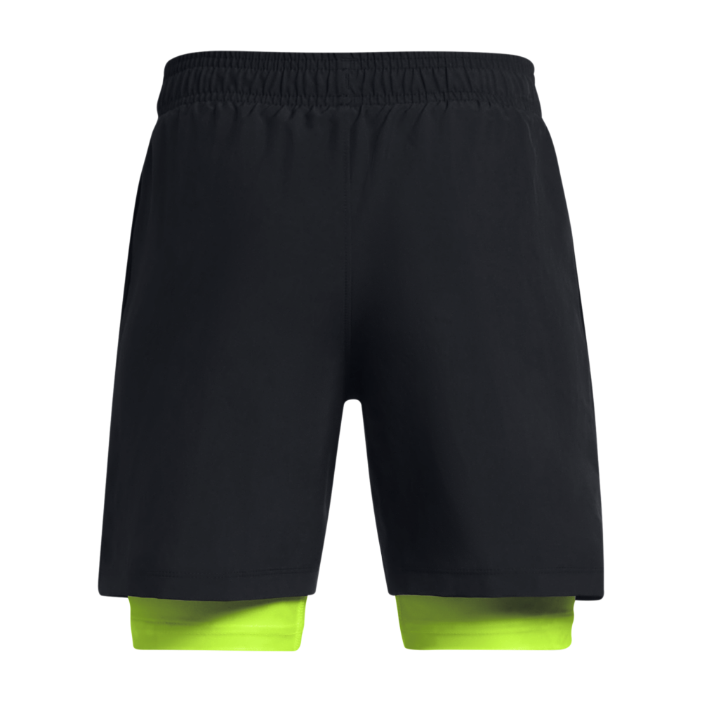 Under Armour Big Boys' Tech Woven 2-in-1 Shorts - BLACK/YELLOW Thumbnail View 2