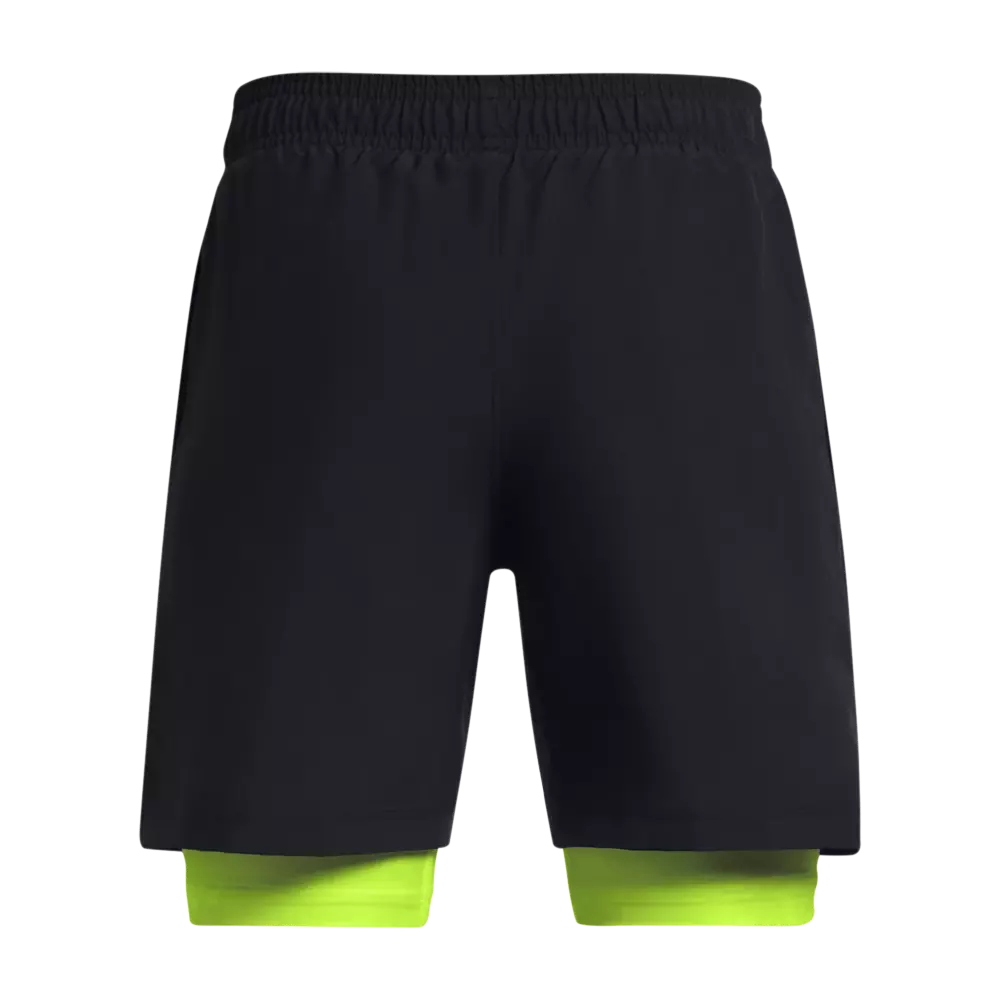 Under Armour Big Boys' Tech Woven 2-in-1 Shorts - BLACK/YELLOW