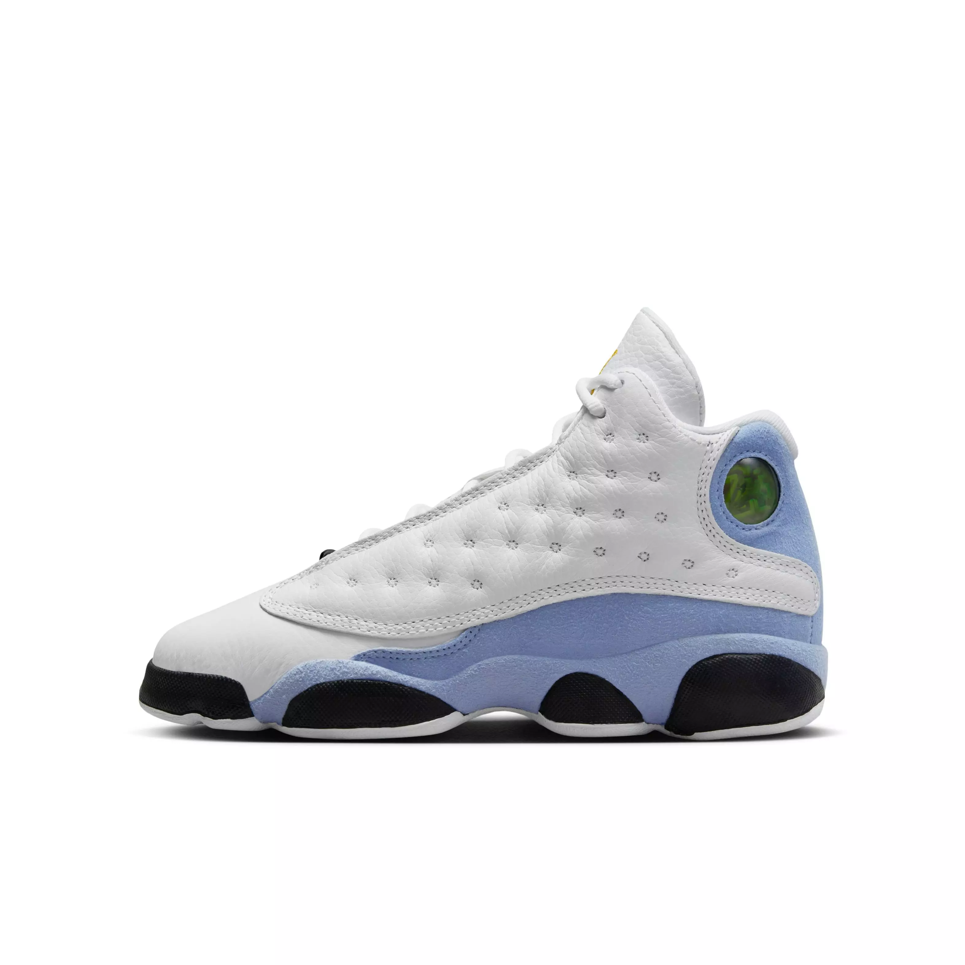 Jordan 13 Retro "Blue Grey" Grade School Kids' Shoe - WHITE/YELLOW OCHRE/BLUE GREY