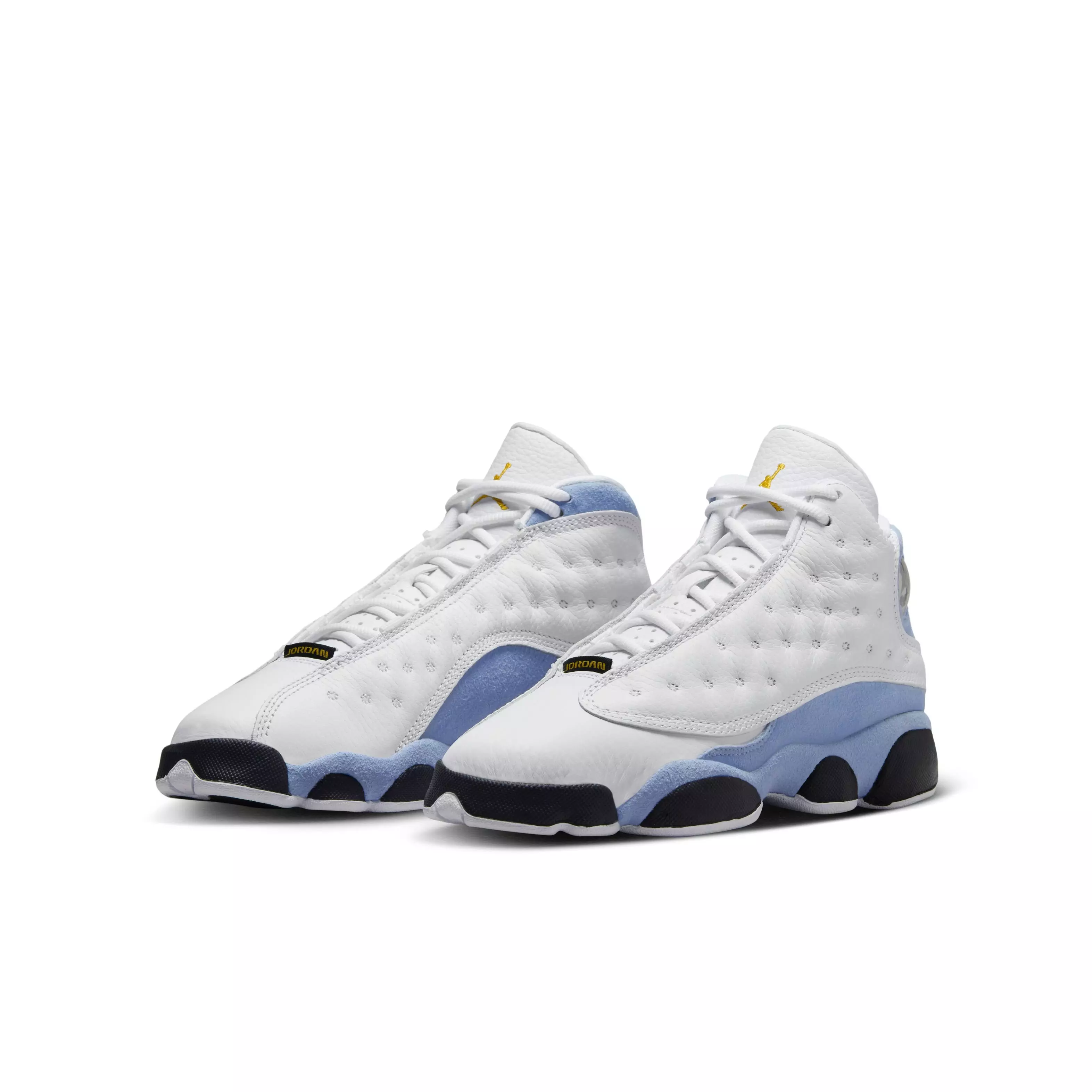 Jordan 13 Retro "Blue Grey" Grade School Kids' Shoe - WHITE/YELLOW OCHRE/BLUE GREY