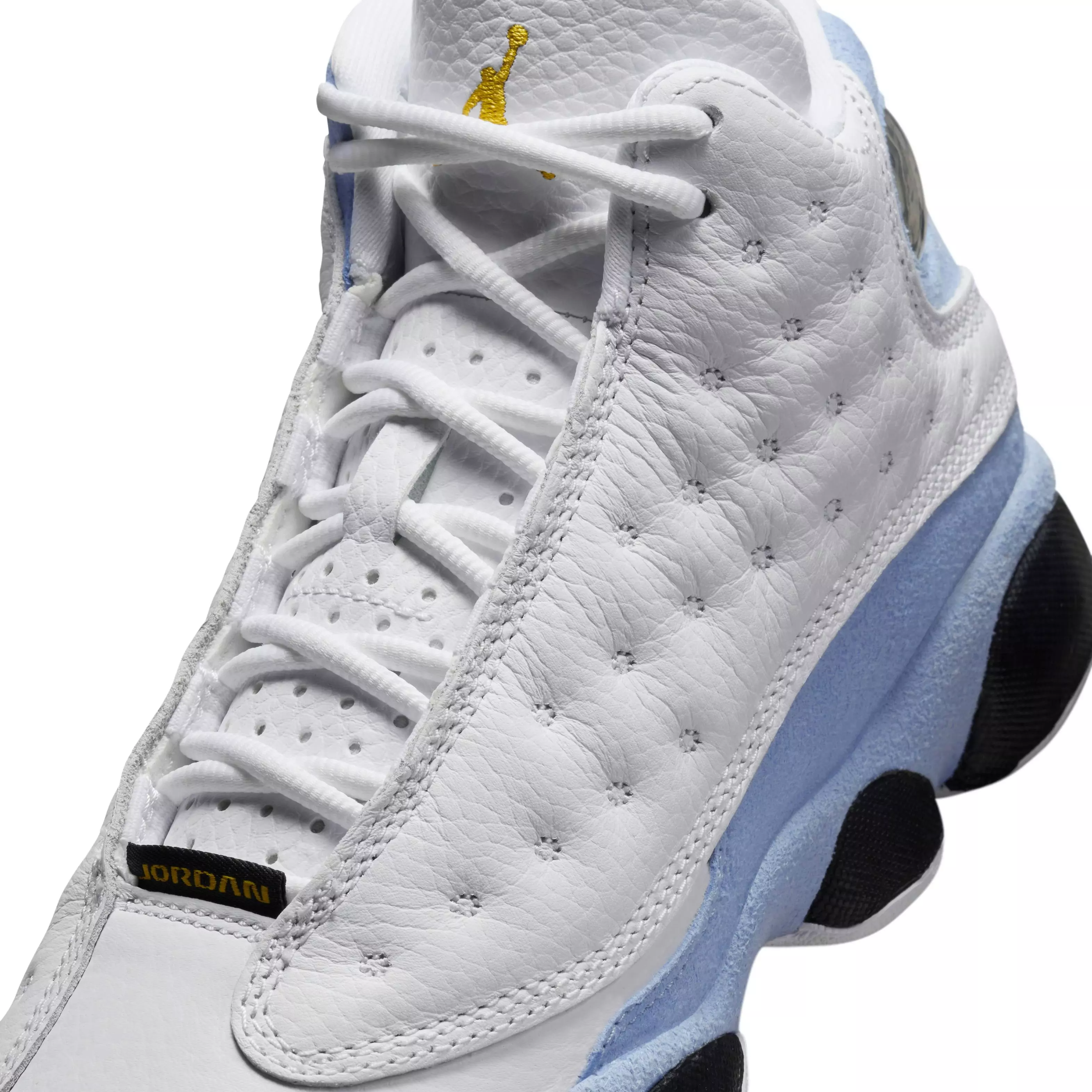 Jordan 13 Retro "Blue Grey" Grade School Kids' Shoe - WHITE/YELLOW OCHRE/BLUE GREY