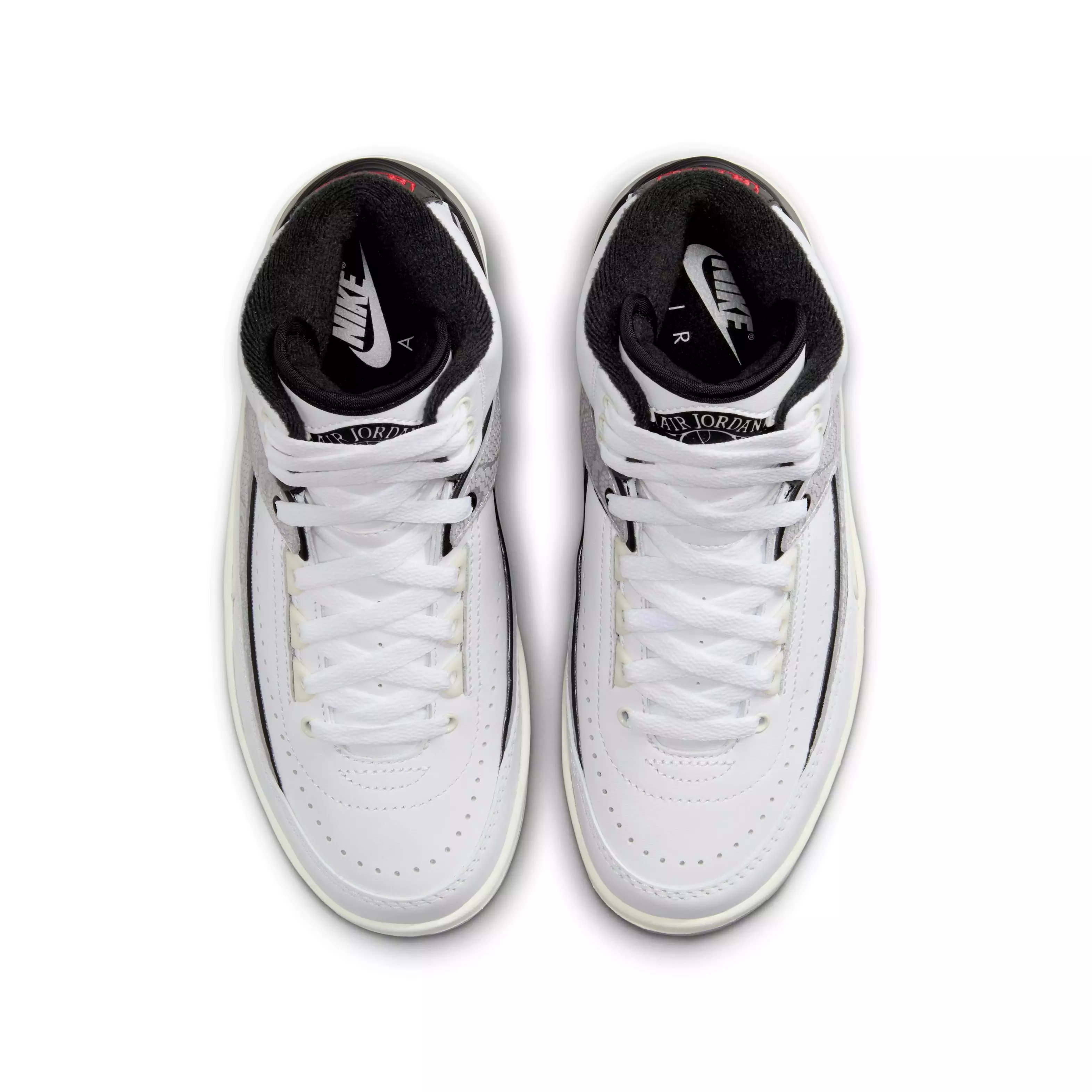 Jordan 2 Retro "Python" Grade School Kids' Shoe - WHITE/FIRE RED/BLACK