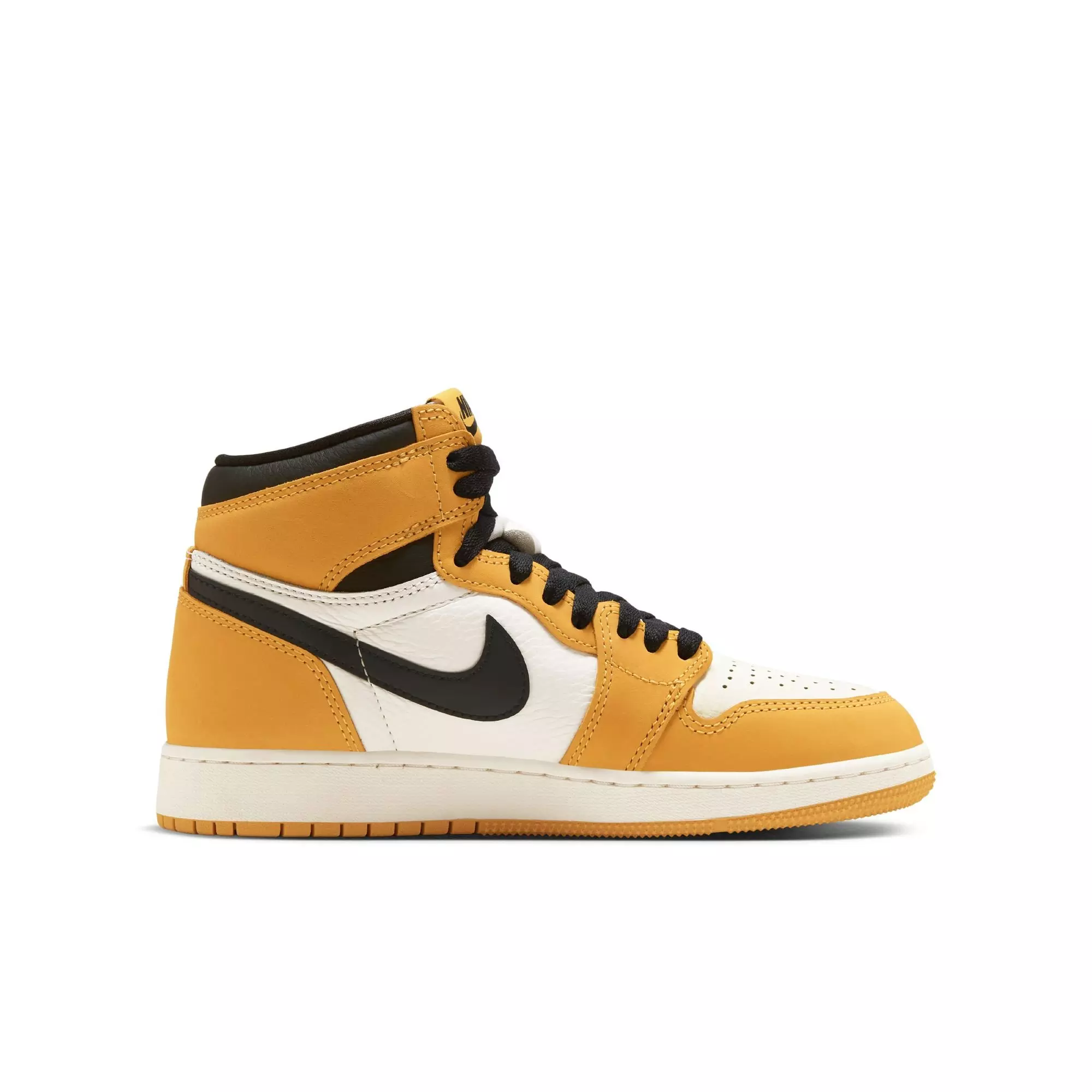 Jordan 1 Retro High OG "Yellow Ochre" Grade School Kids' Shoe - YELLOW OCHRE/BLACK/SAIL