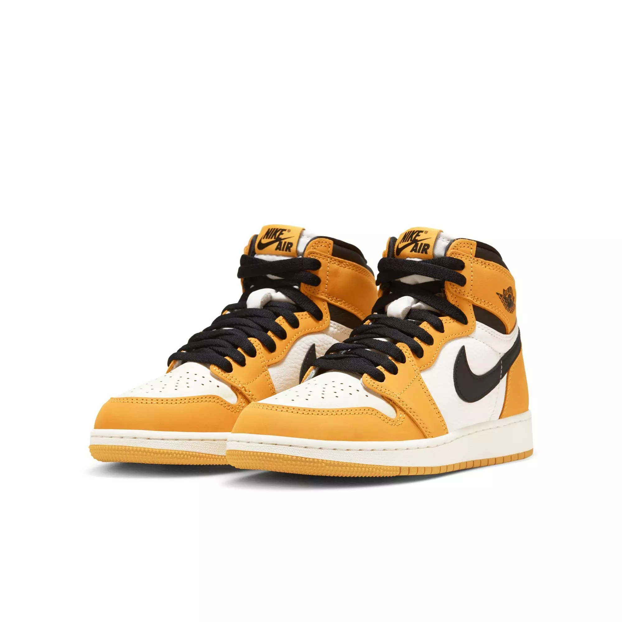 Jordan 1 Retro High OG "Yellow Ochre" Grade School Kids' Shoe - YELLOW OCHRE/BLACK/SAIL