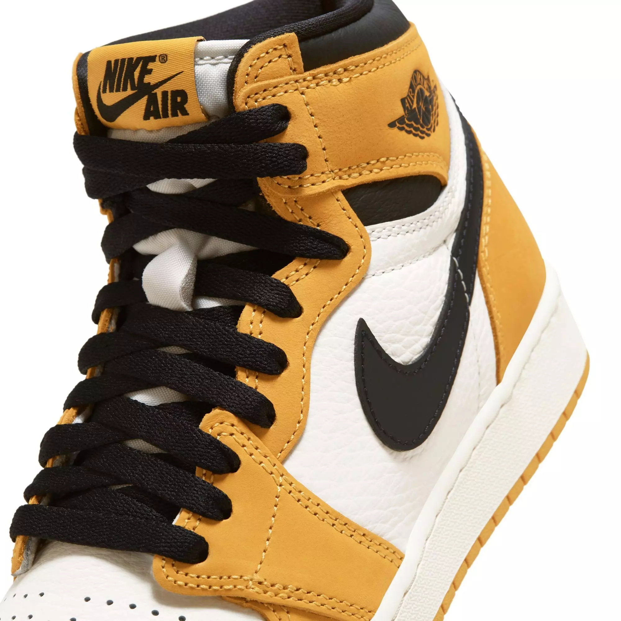Jordan 1 Retro High OG "Yellow Ochre" Grade School Kids' Shoe - YELLOW OCHRE/BLACK/SAIL