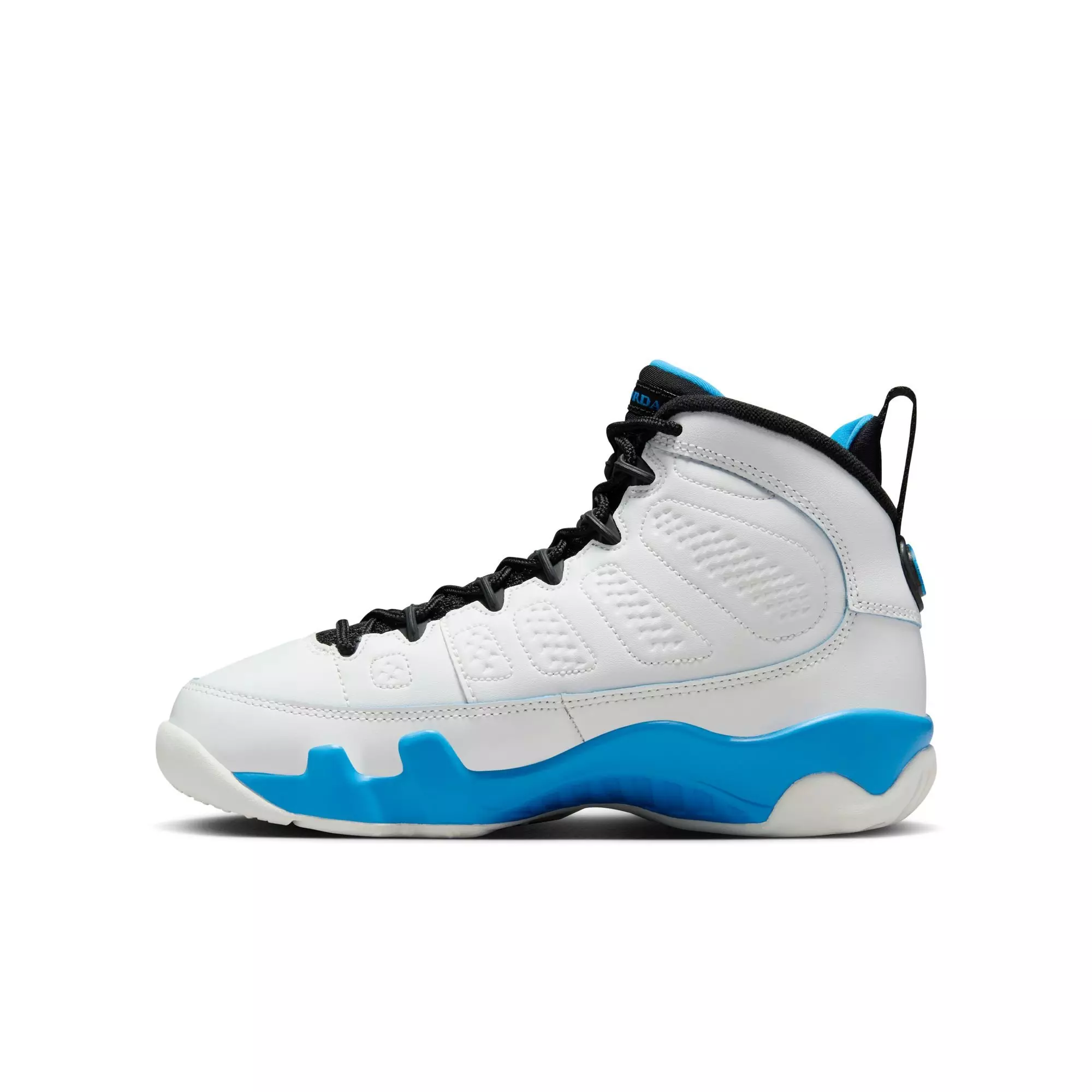 Jordan 9 Retro "Powder Blue" Grade School Kids' Shoe - SUMMIT WHITE/BLACK/POWDER BLUE