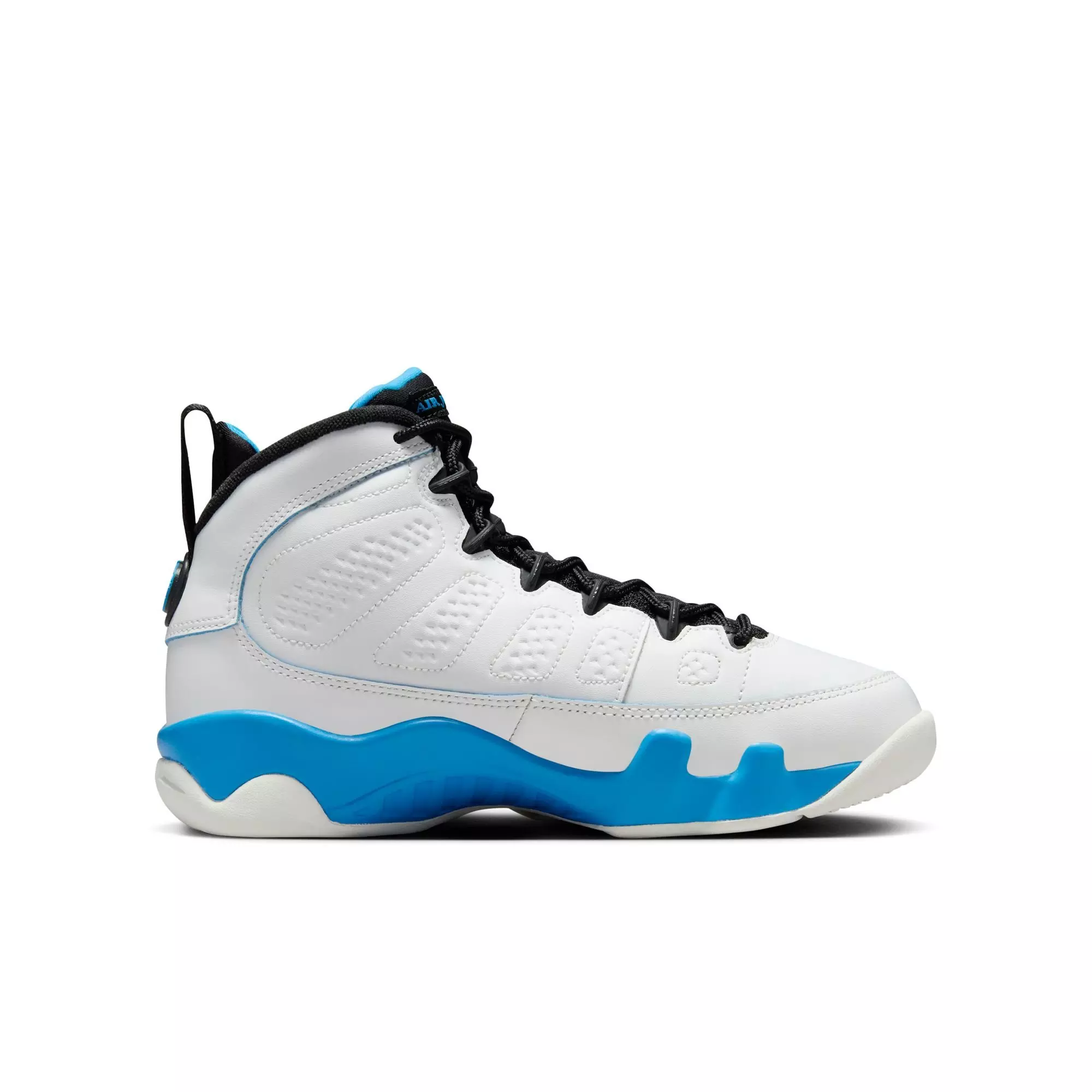 Jordan 9 Retro "Powder Blue" Grade School Kids' Shoe - SUMMIT WHITE/BLACK/POWDER BLUE