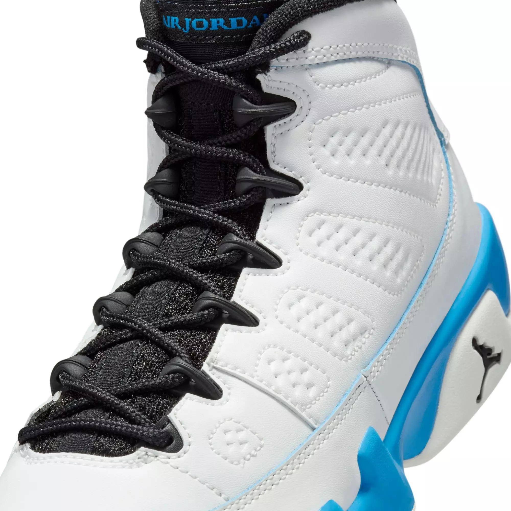 Jordan 9 Retro "Powder Blue" Grade School Kids' Shoe - SUMMIT WHITE/BLACK/POWDER BLUE