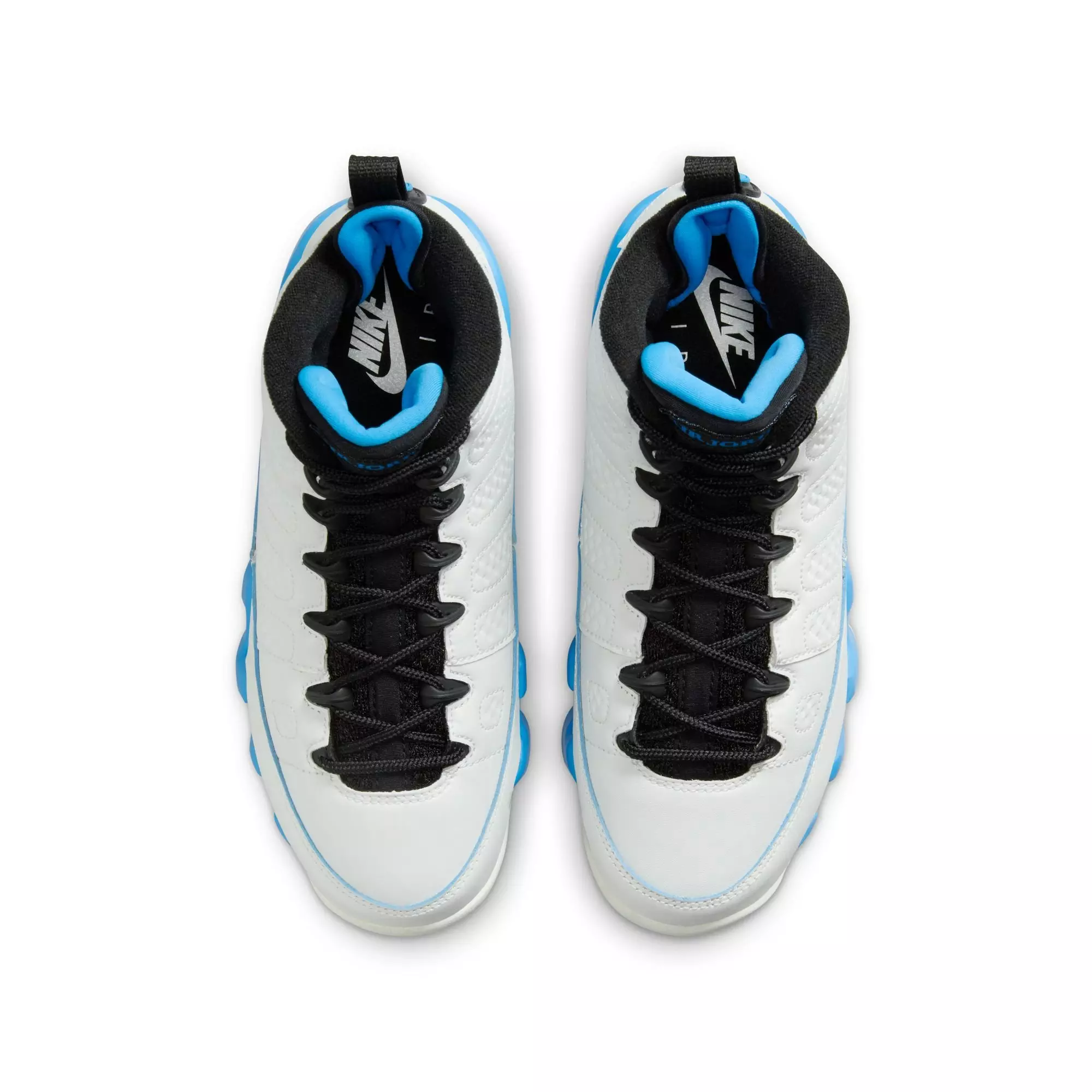 Jordan 9 Retro "Powder Blue" Grade School Kids' Shoe - SUMMIT WHITE/BLACK/POWDER BLUE