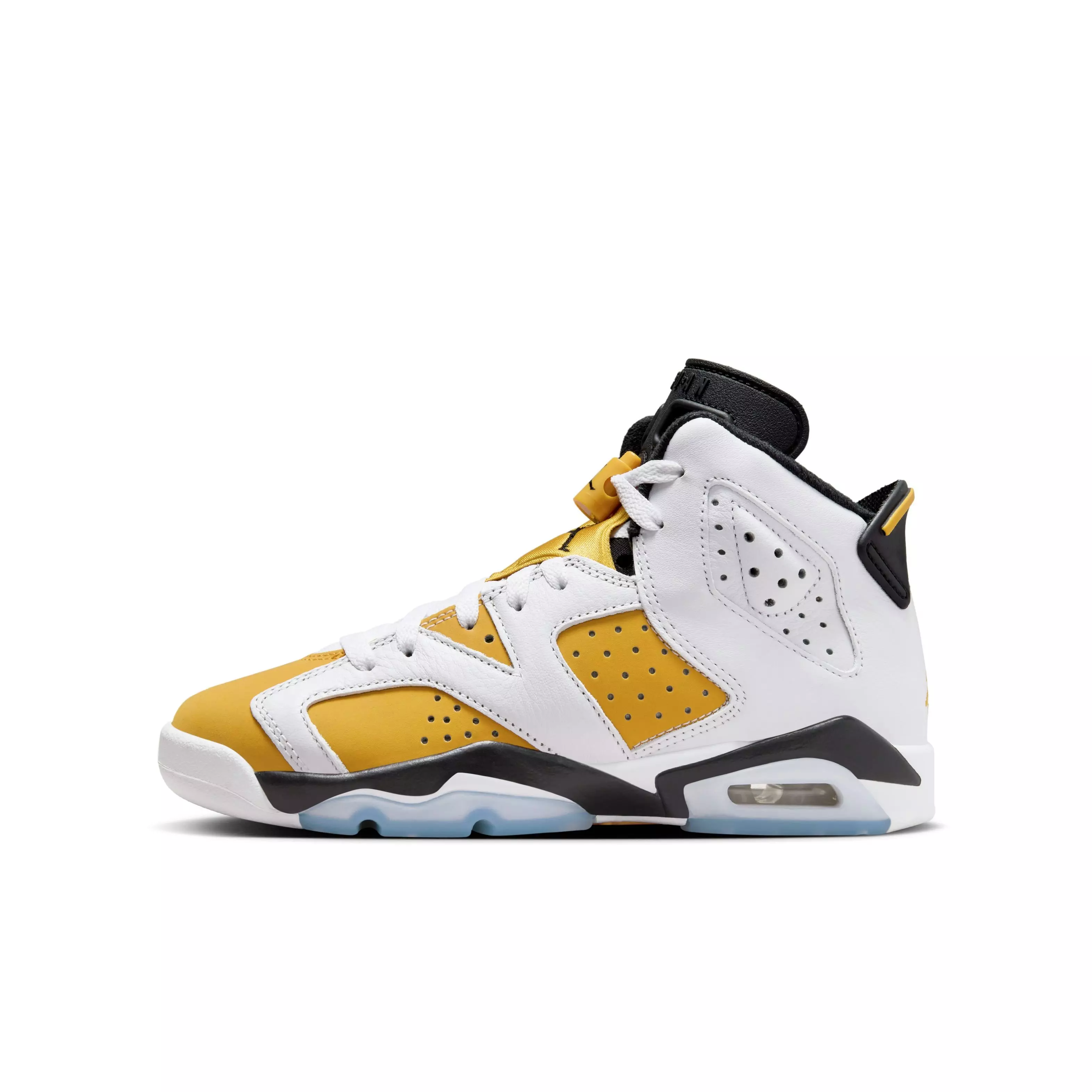 Jordan 6 Retro "Yellow Ochre" Grade School Kids' Shoe - WHITE/YELLOW OCHRE/BLACK