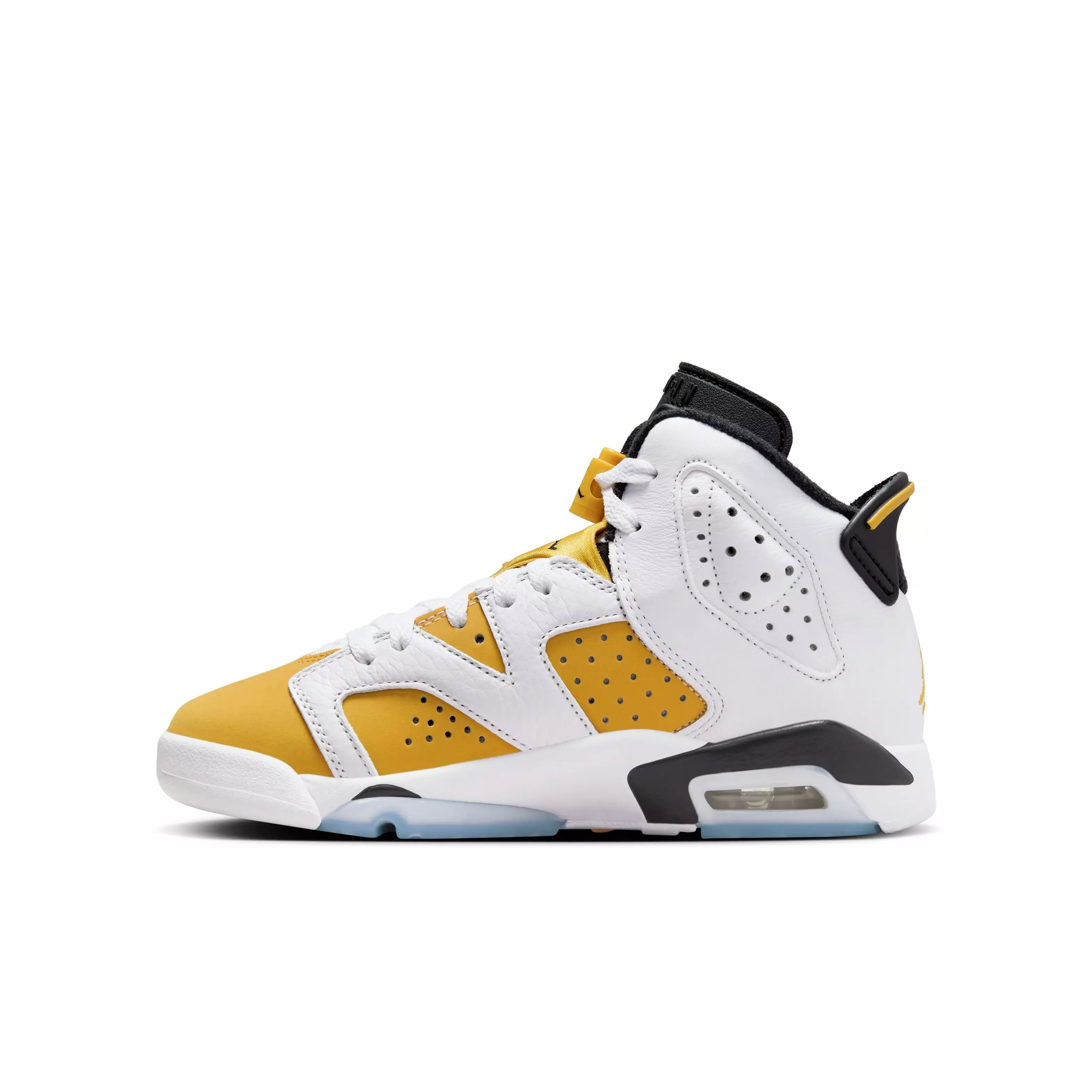 Jordan 6 Retro "Yellow Ochre" Grade School Kids' Shoe - WHITE/YELLOW OCHRE/BLACK